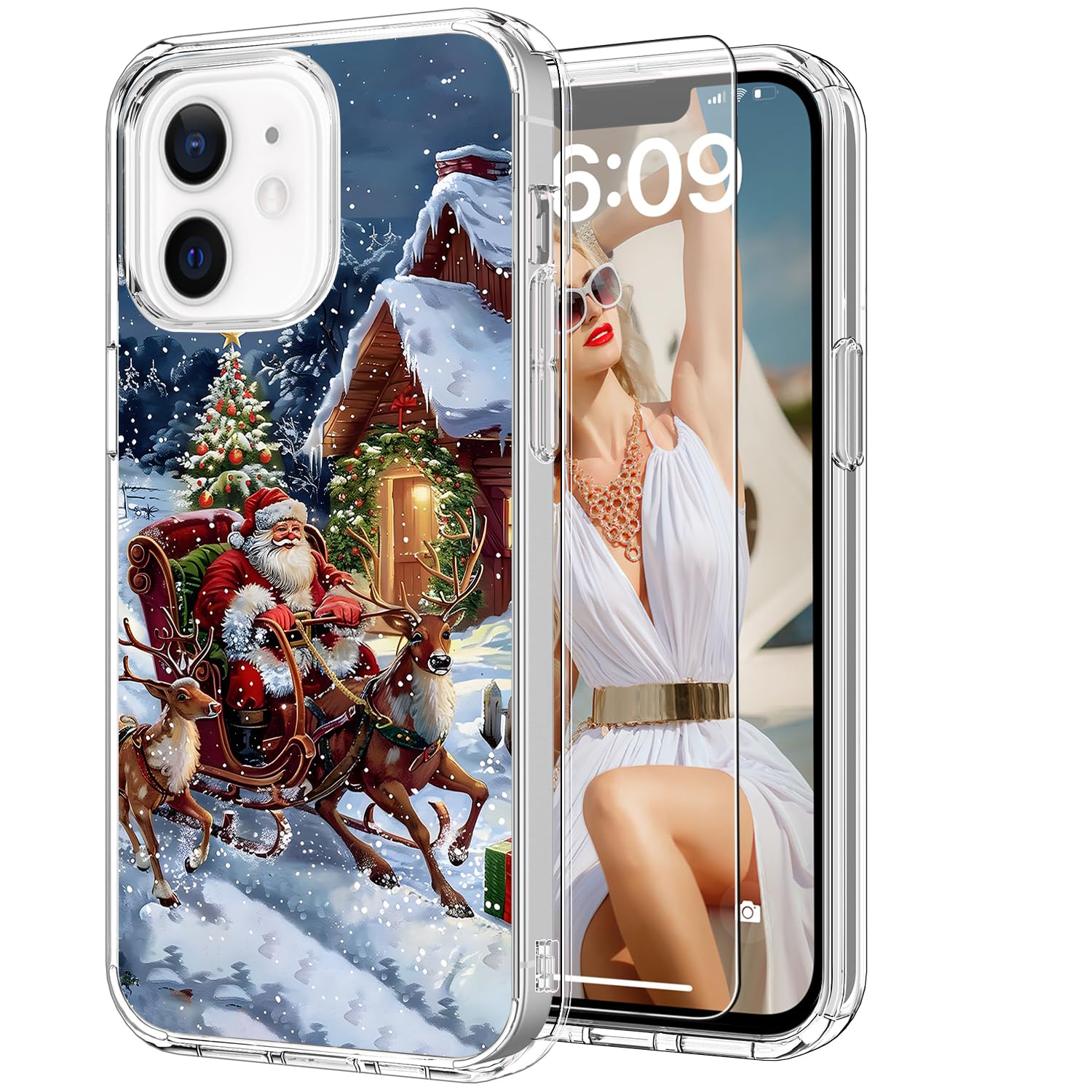 Foto 2 pulgar | Funda De Teléfono Icedio Christmas Para Iphone 12/12 Pro Con Pantalla P - Venta Internacional.
