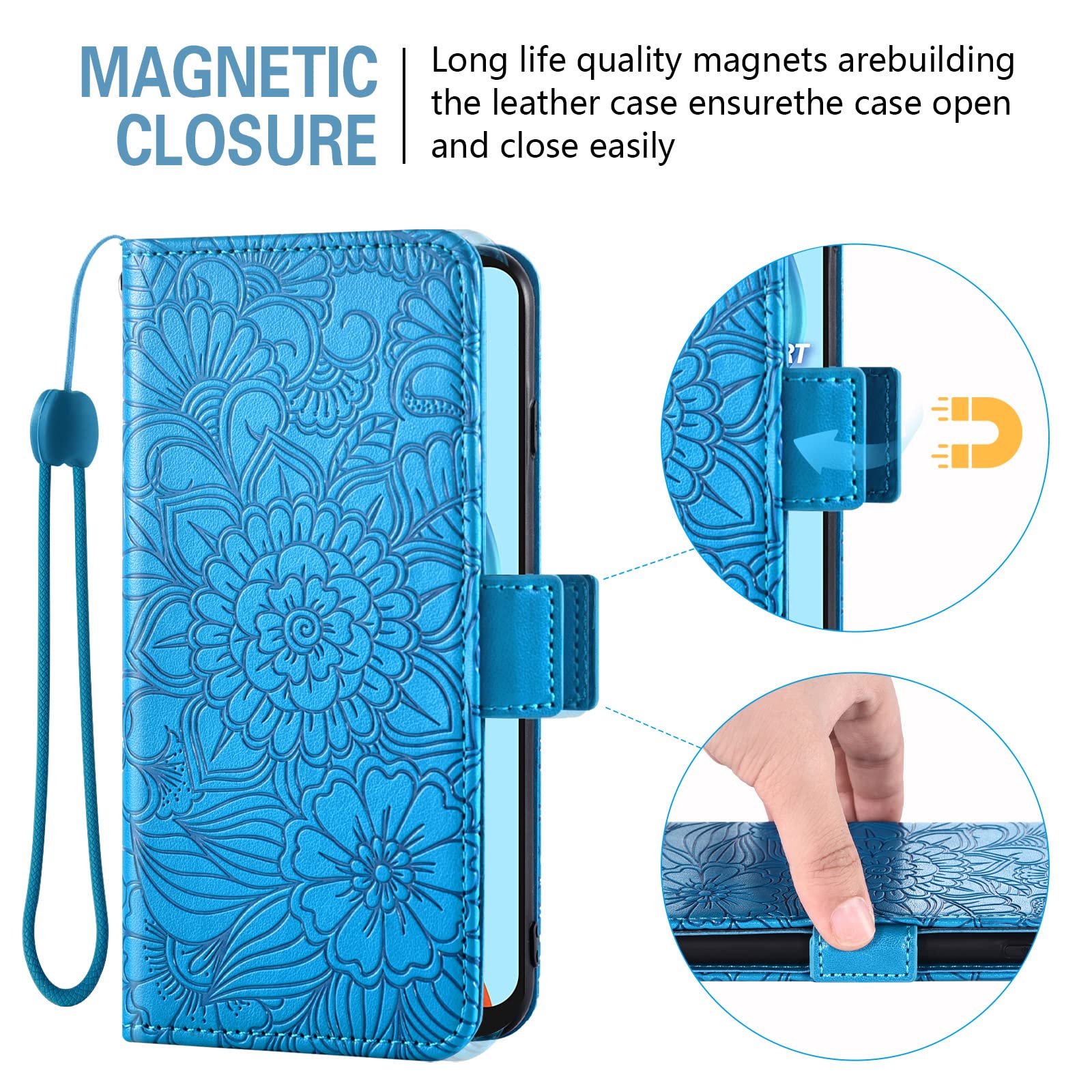 Foto 5 pulgar | Funda Para Teléfono Móvil Wallet + Cristal Templado Zte Blade V20 Smart Blue - Venta Internacional