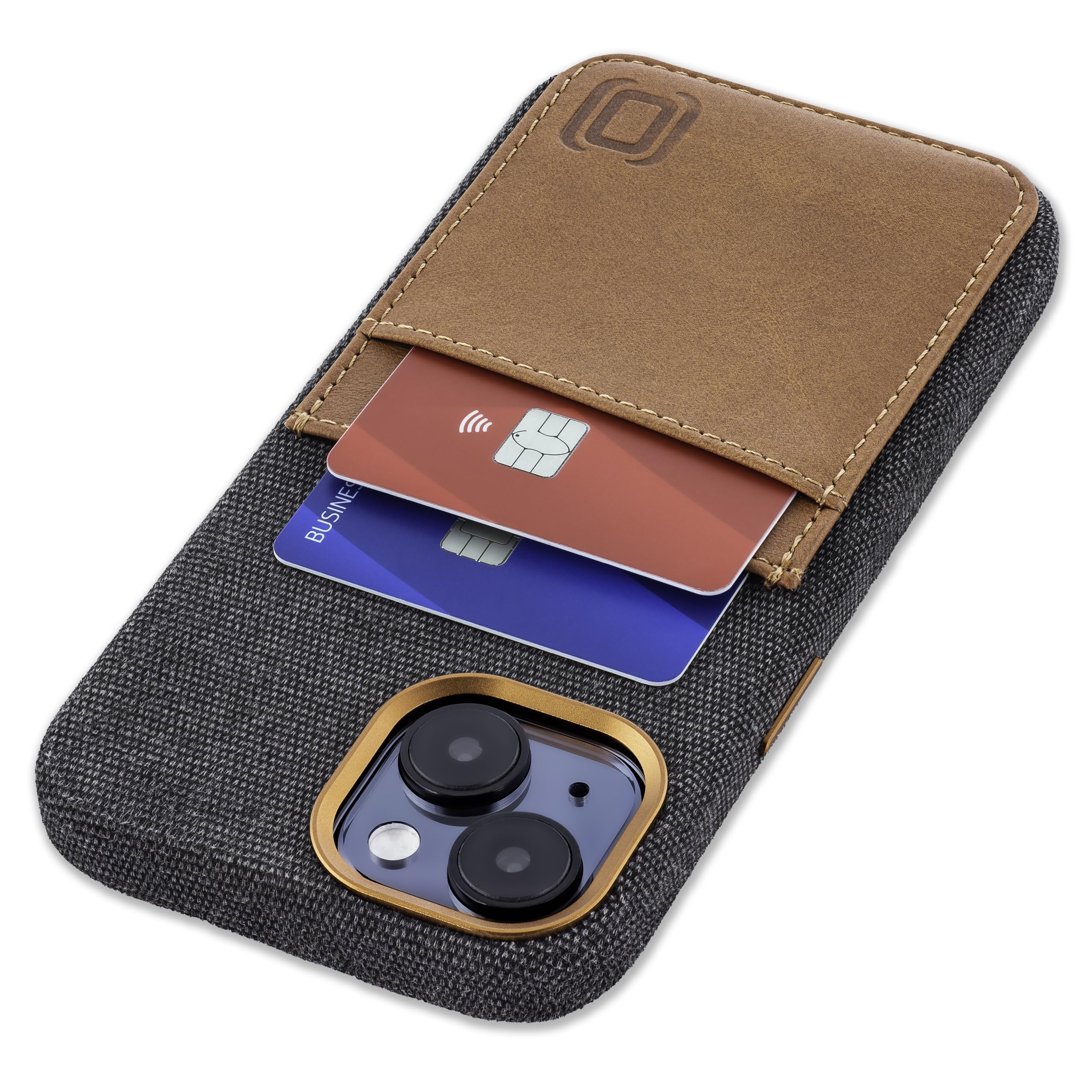 Foto 1 | Tarjetero De Tela Dockem Para Iphone 15 Con Cartera De Piel Gris - Venta Internacional.
