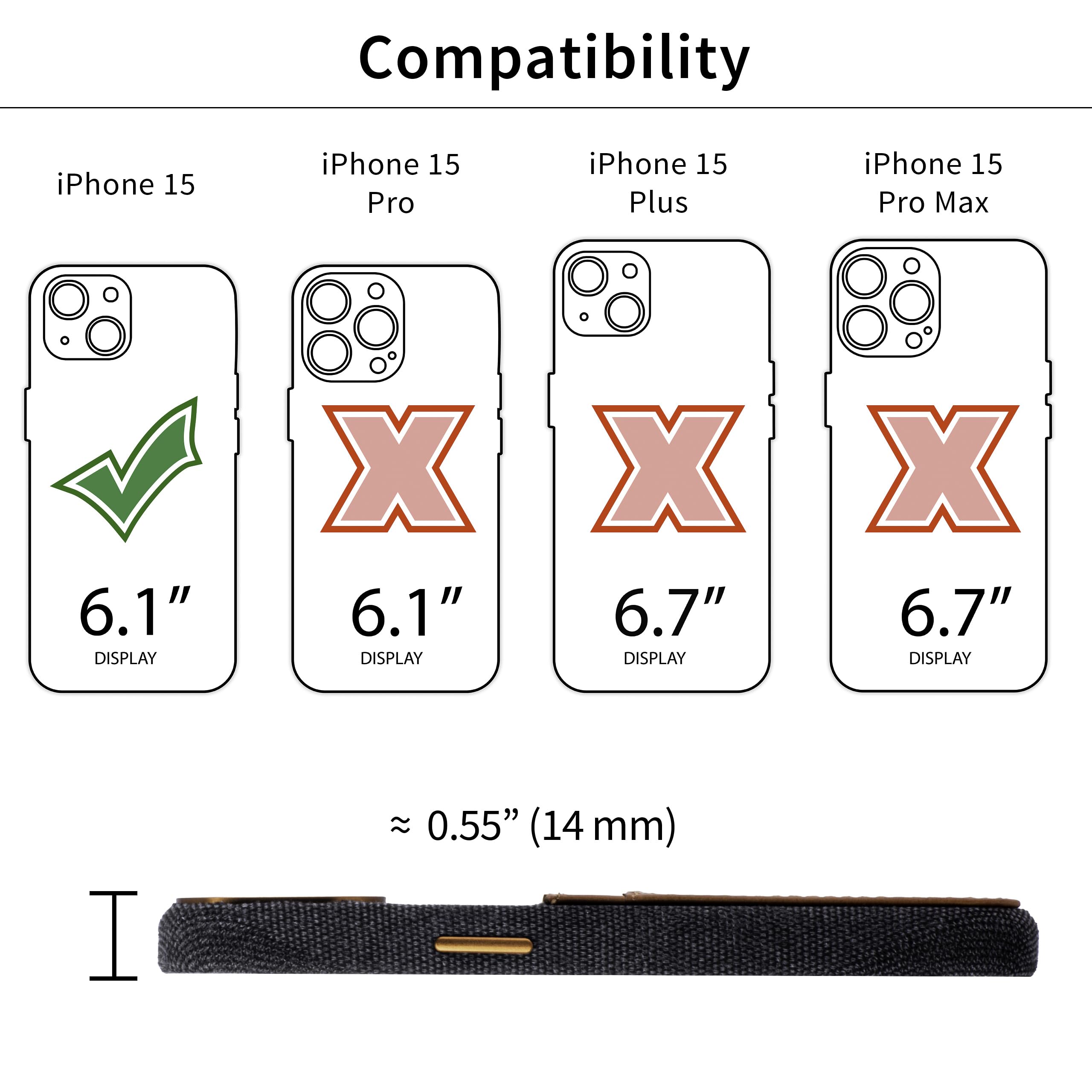 Foto 2 | Tarjetero De Tela Dockem Para Iphone 15 Con Cartera De Piel Gris - Venta Internacional.