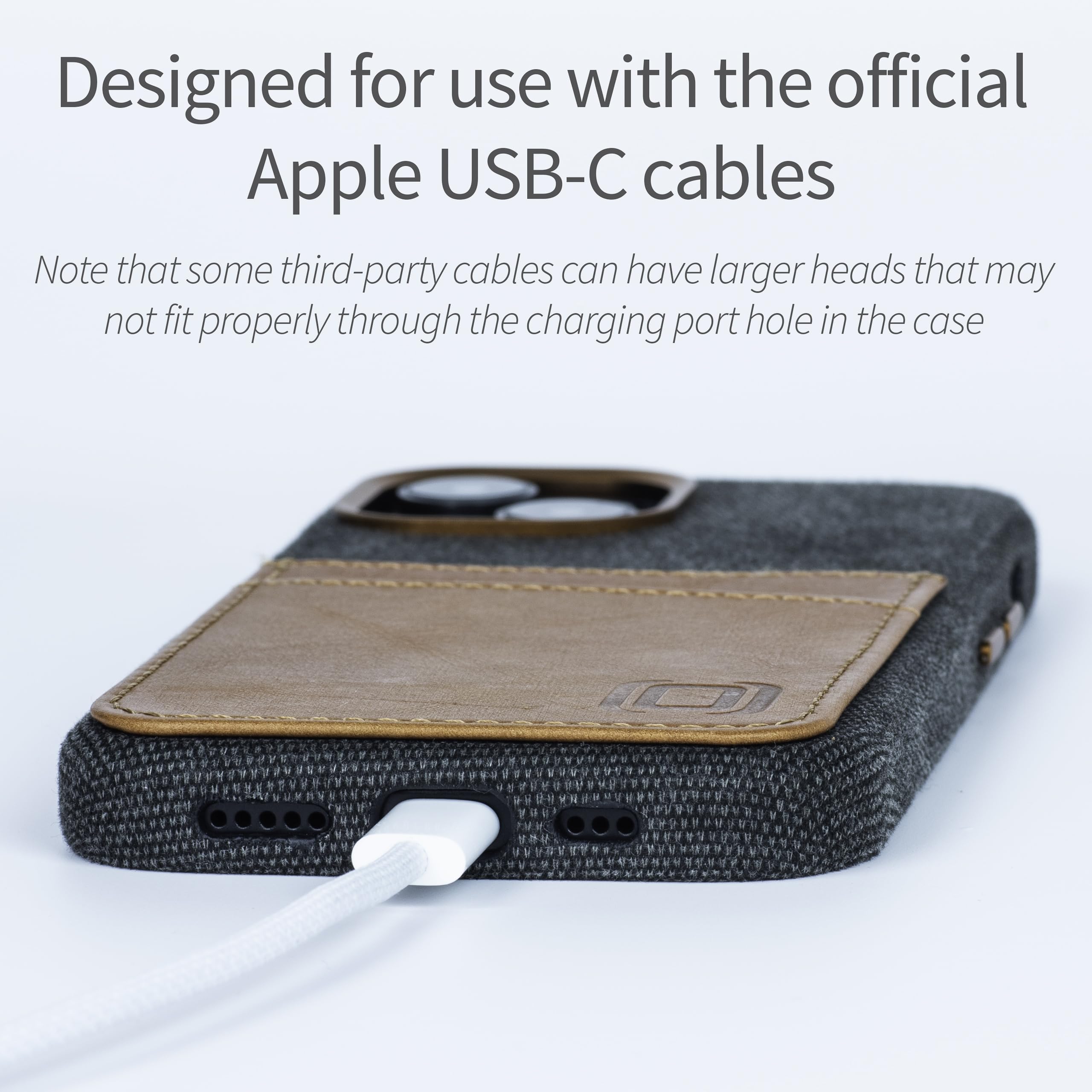 Foto 3 | Tarjetero De Tela Dockem Para Iphone 15 Con Cartera De Piel Gris - Venta Internacional.