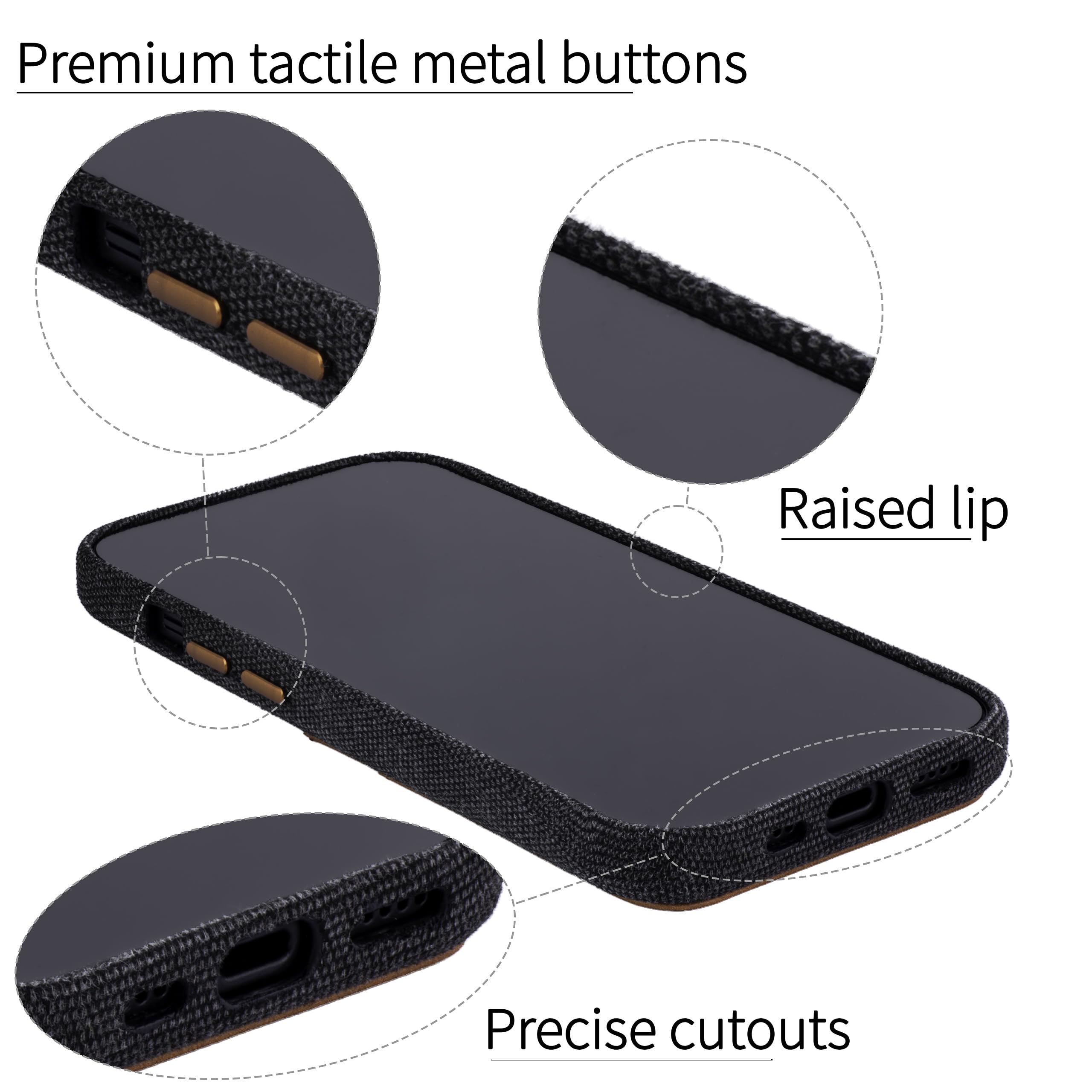 Foto 5 | Tarjetero De Tela Dockem Para Iphone 15 Con Cartera De Piel Gris - Venta Internacional.