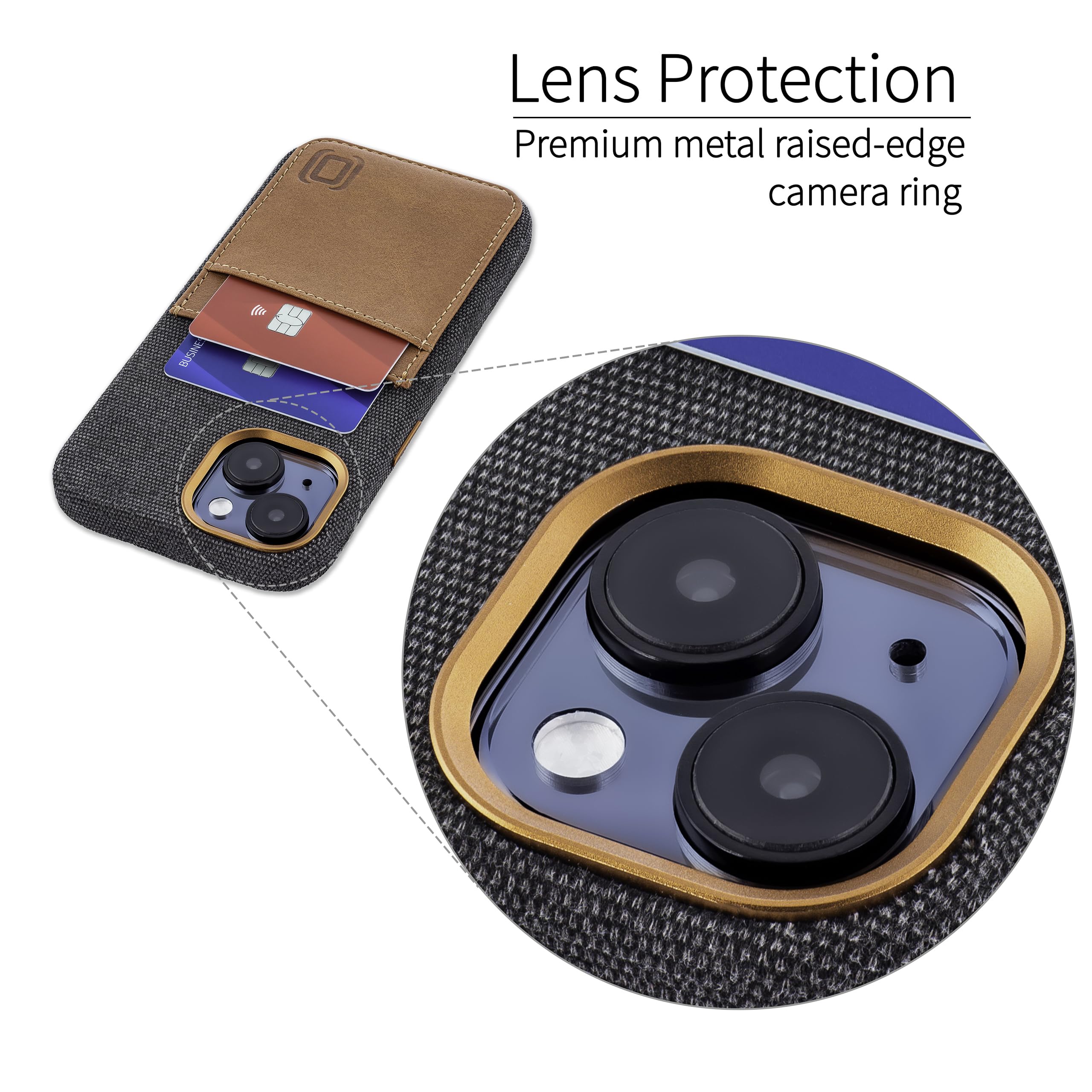 Foto 7 | Tarjetero De Tela Dockem Para Iphone 15 Con Cartera De Piel Gris - Venta Internacional.