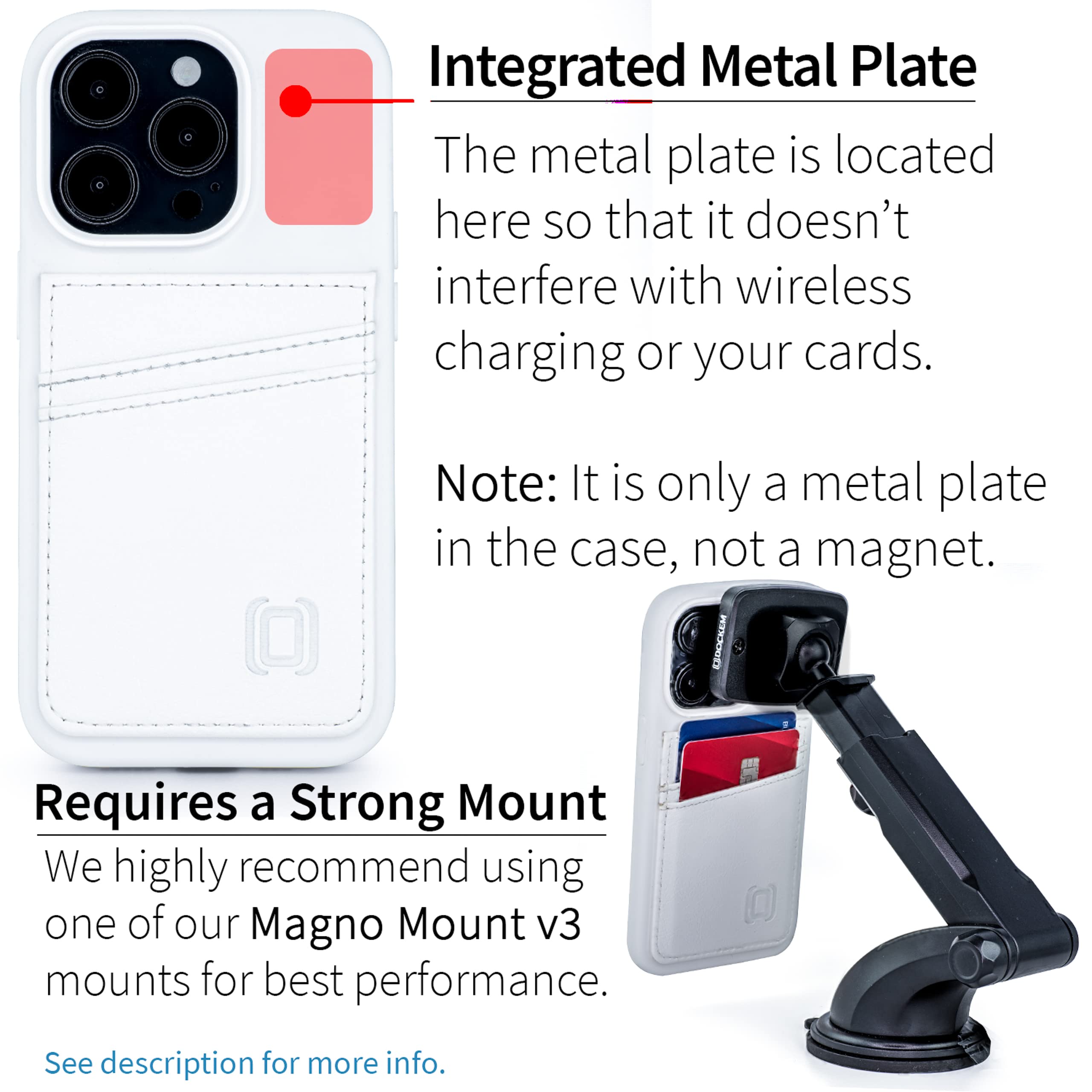 Foto 3 | Tarjetero Dockem Para Iphone 14 Pro Con Carcasa De Silicona Líquida, Color Blanco - Venta Internacional.