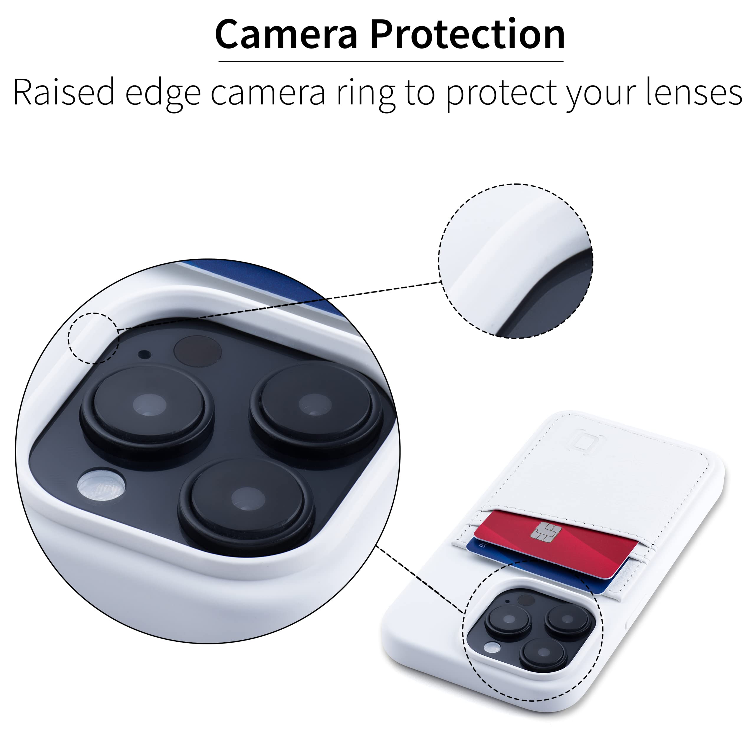 Foto 4 | Tarjetero Dockem Para Iphone 14 Pro Con Carcasa De Silicona Líquida, Color Blanco - Venta Internacional.