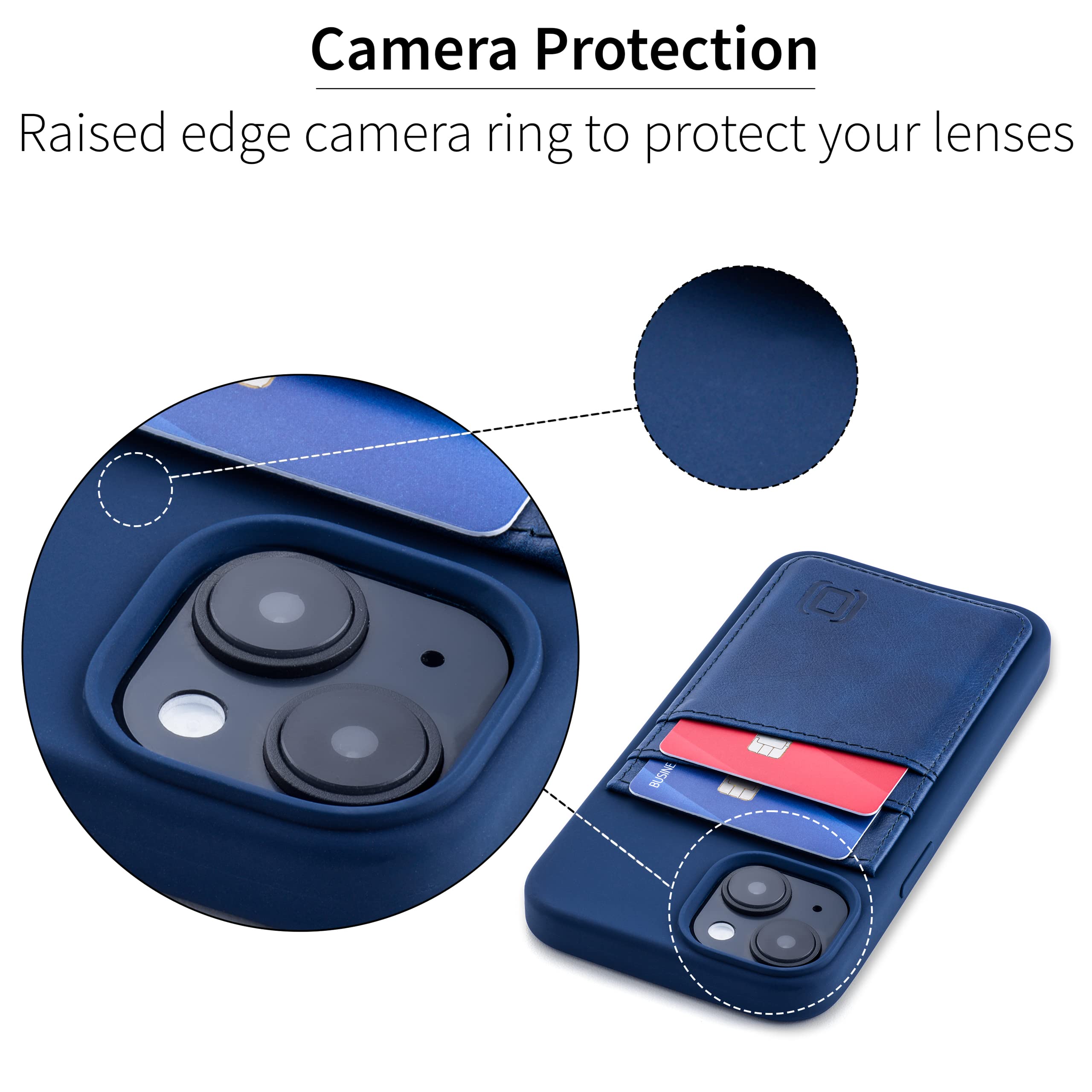 Foto 4 | Tarjetero Dockem Para Iphone 14 Con Carcasa De Silicona Líquida, Color Azul Marino - Venta Internacional.
