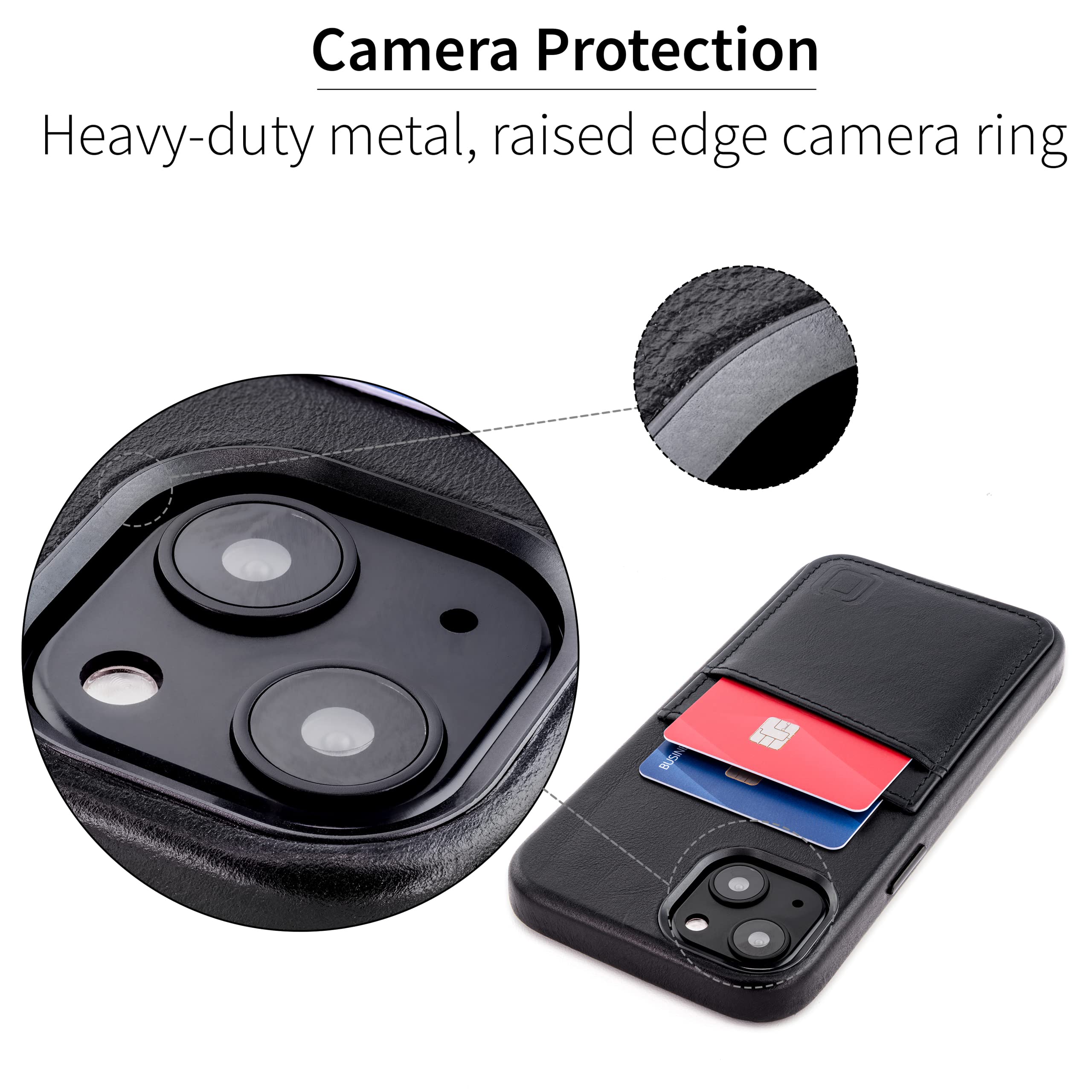 Foto 4 | Tarjetero Dockem De Piel Auténtica Para Iphone 13 De 6.1 Pulgadas, Color Negro - Venta Internacional.