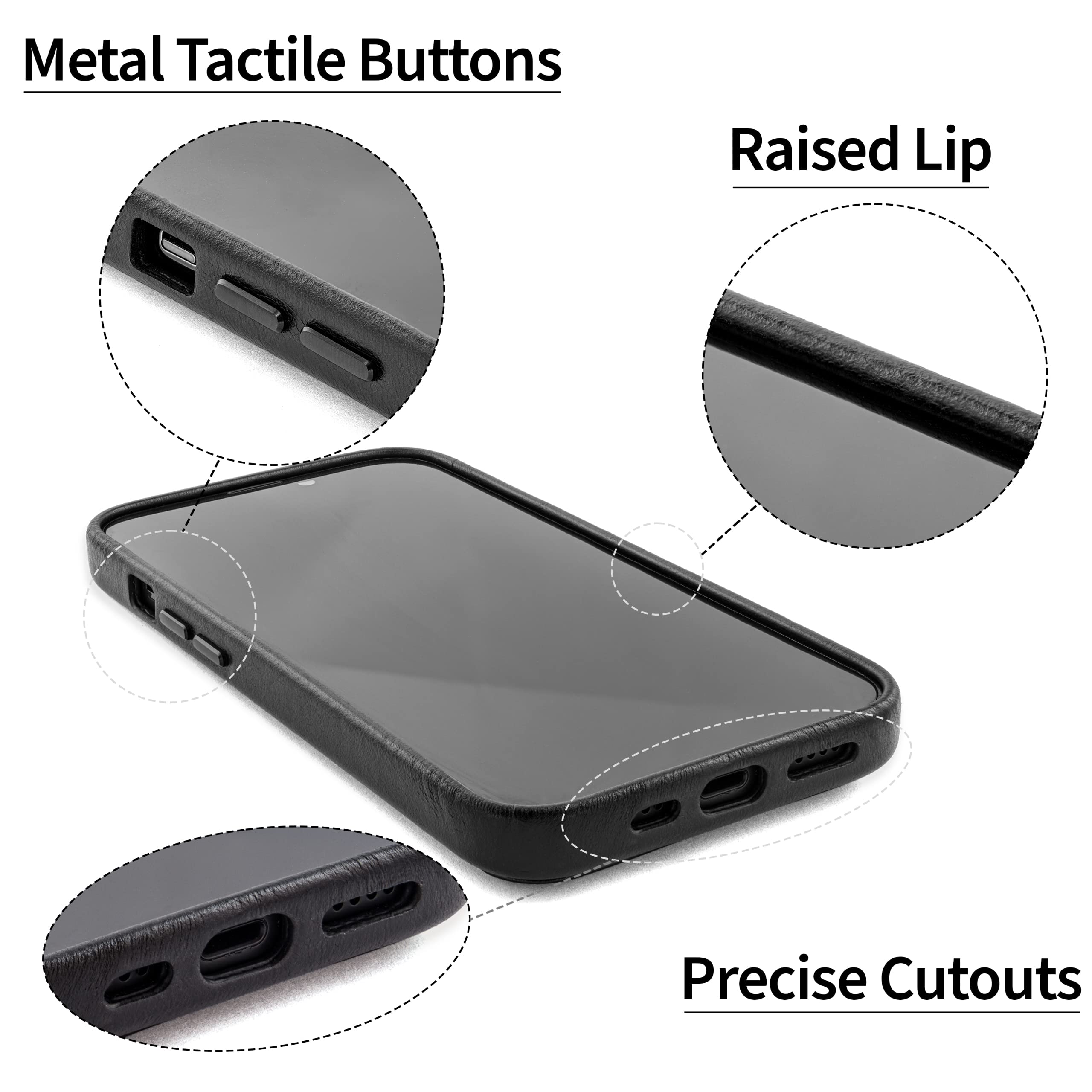 Foto 6 pulgar | Tarjetero Dockem De Piel Auténtica Para Iphone 13 De 6.1 Pulgadas, Color Negro - Venta Internacional.