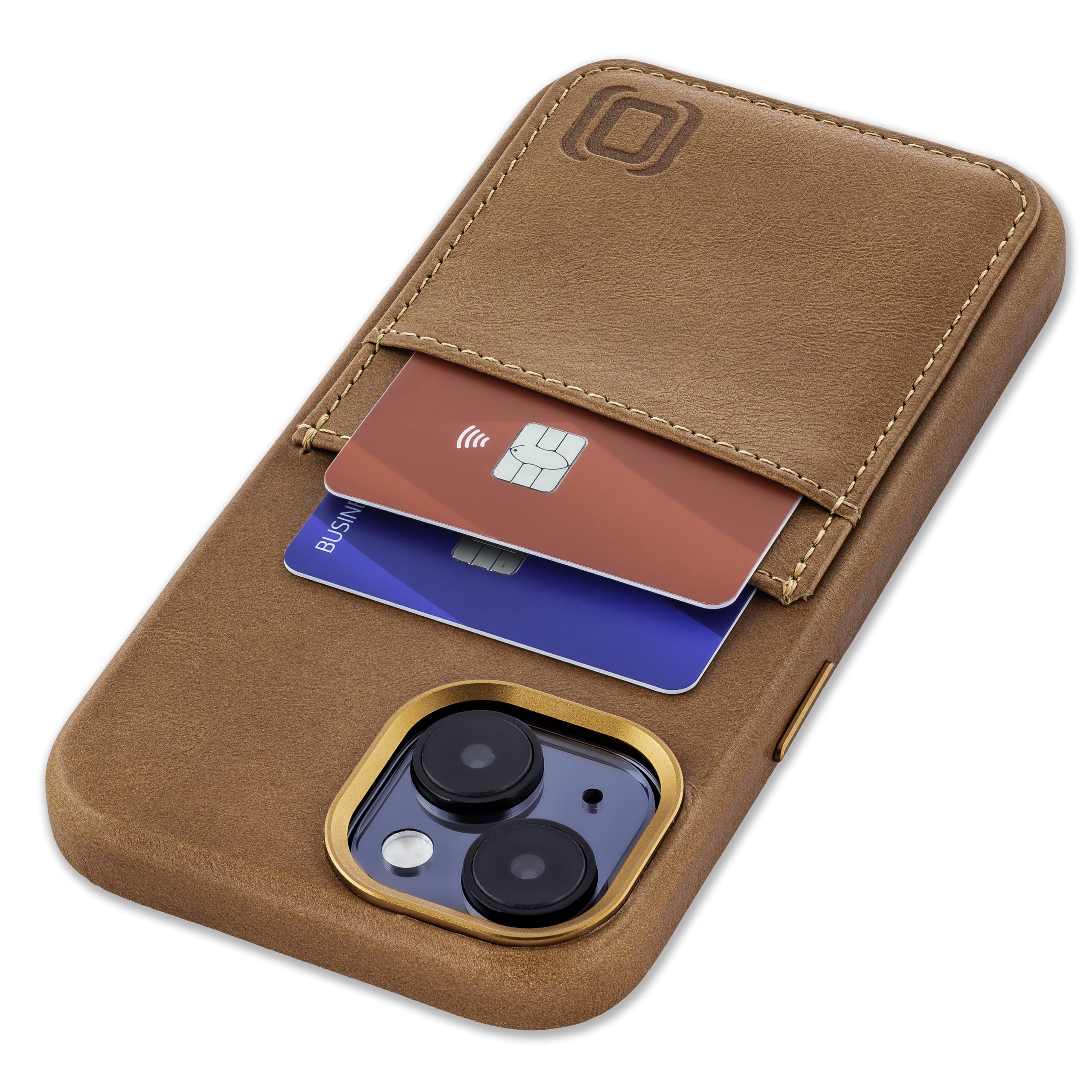 Foto 2 pulgar | Tarjetero Dockem De Piel Auténtica Para Iphone 15, Color Marrón Claro - Venta Internacional.