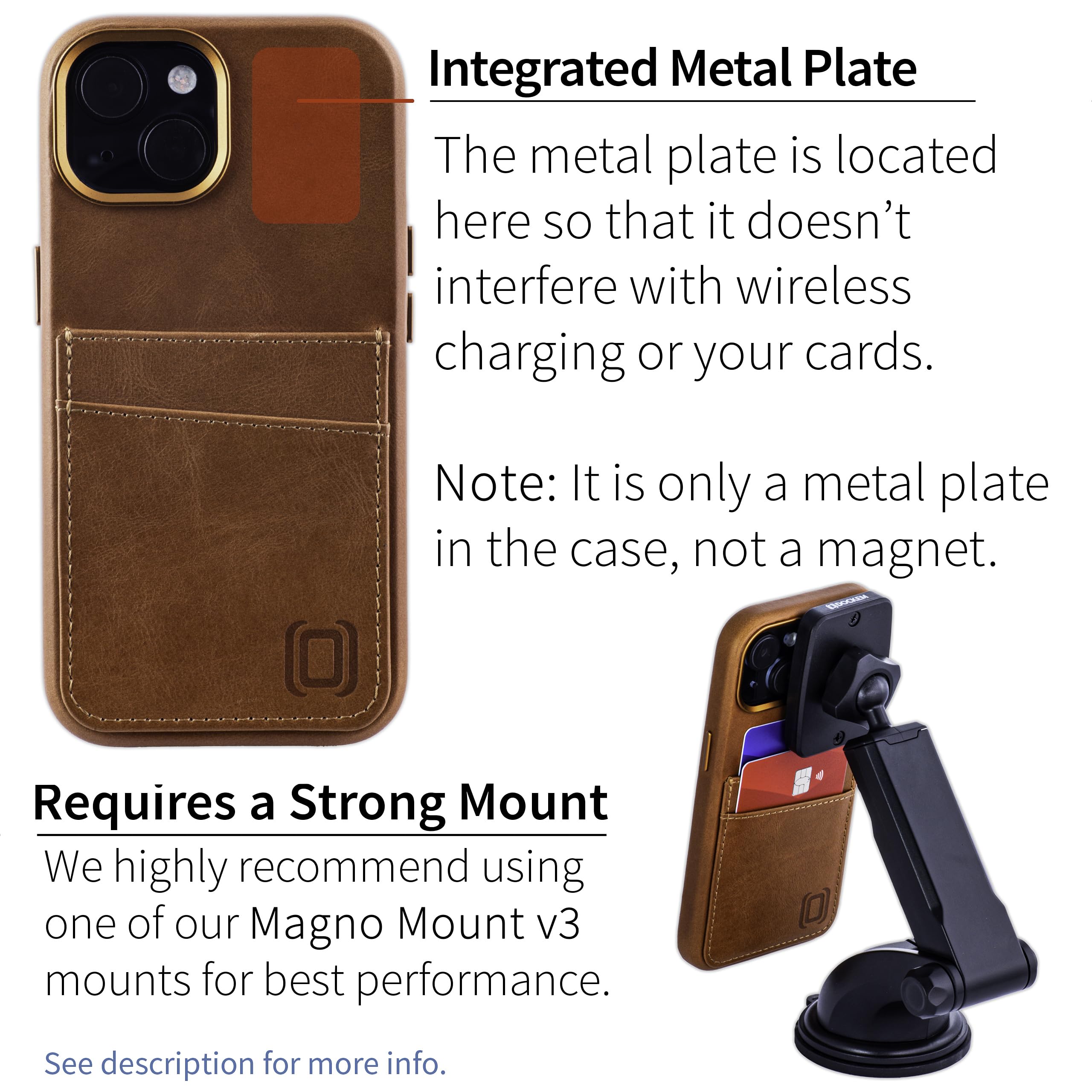 Foto 5 pulgar | Tarjetero Dockem De Piel Auténtica Para Iphone 15, Color Marrón Claro - Venta Internacional.