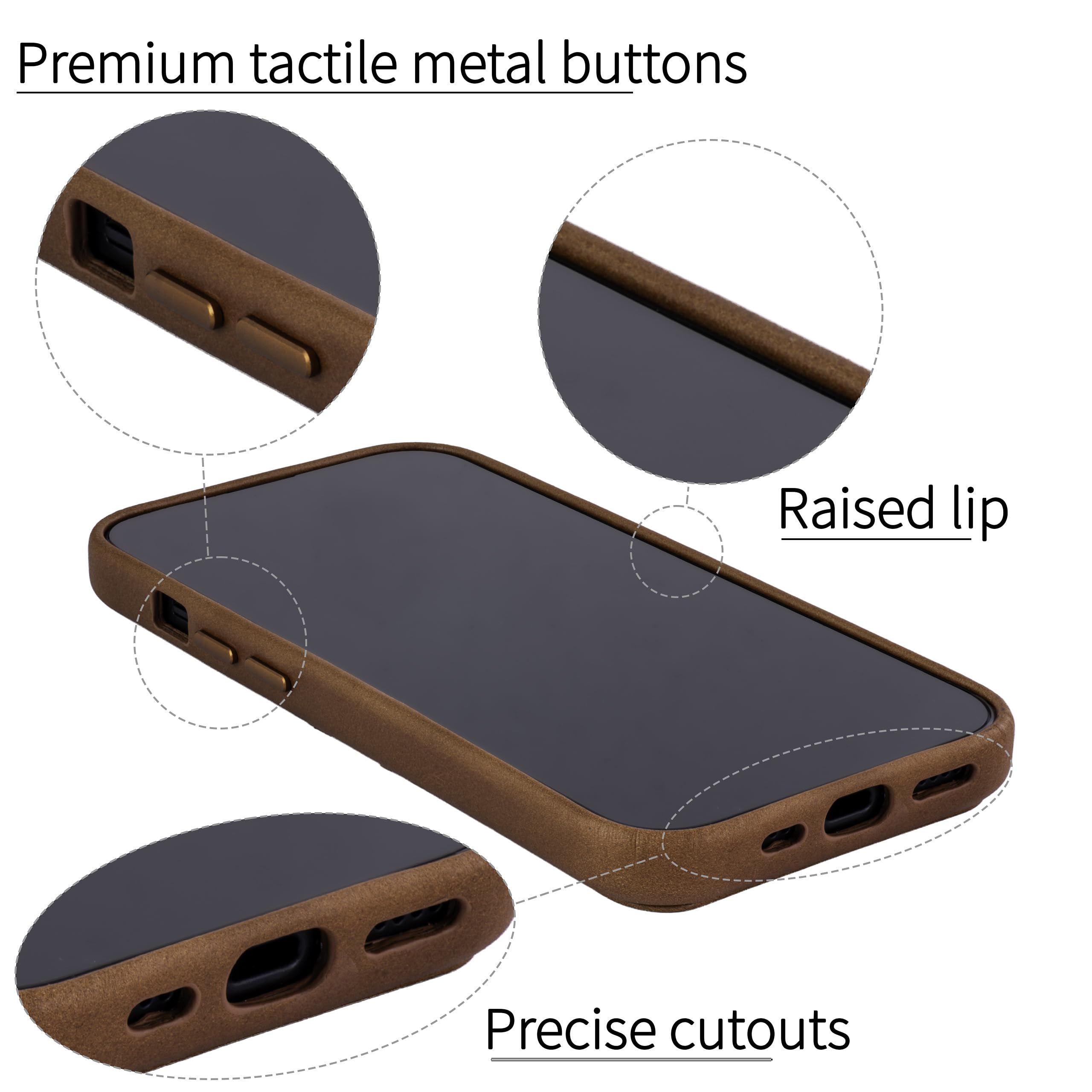 Foto 6 pulgar | Tarjetero Dockem De Piel Auténtica Para Iphone 15, Color Marrón Claro - Venta Internacional.