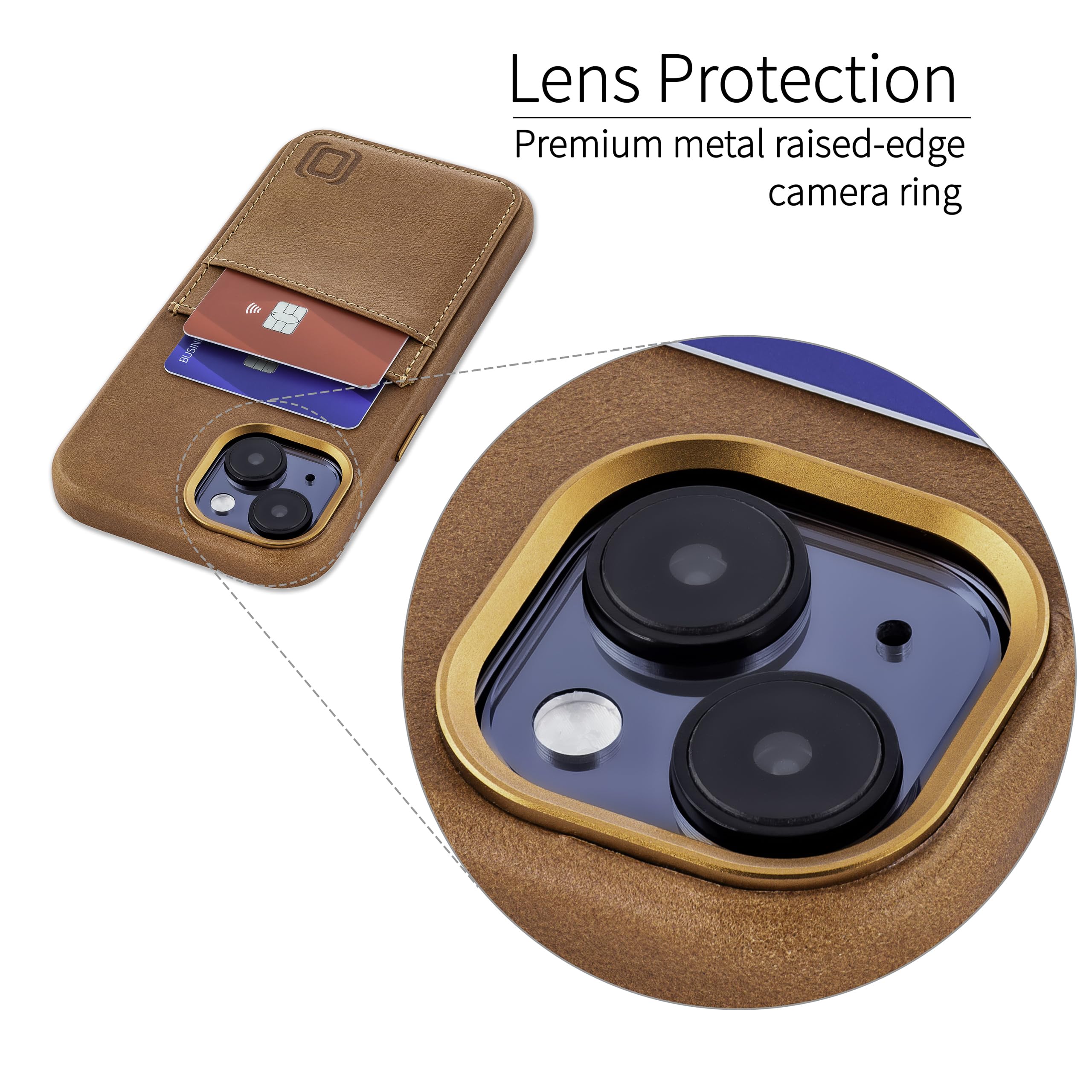 Foto 7 | Tarjetero Dockem De Piel Auténtica Para Iphone 15, Color Marrón Claro - Venta Internacional.