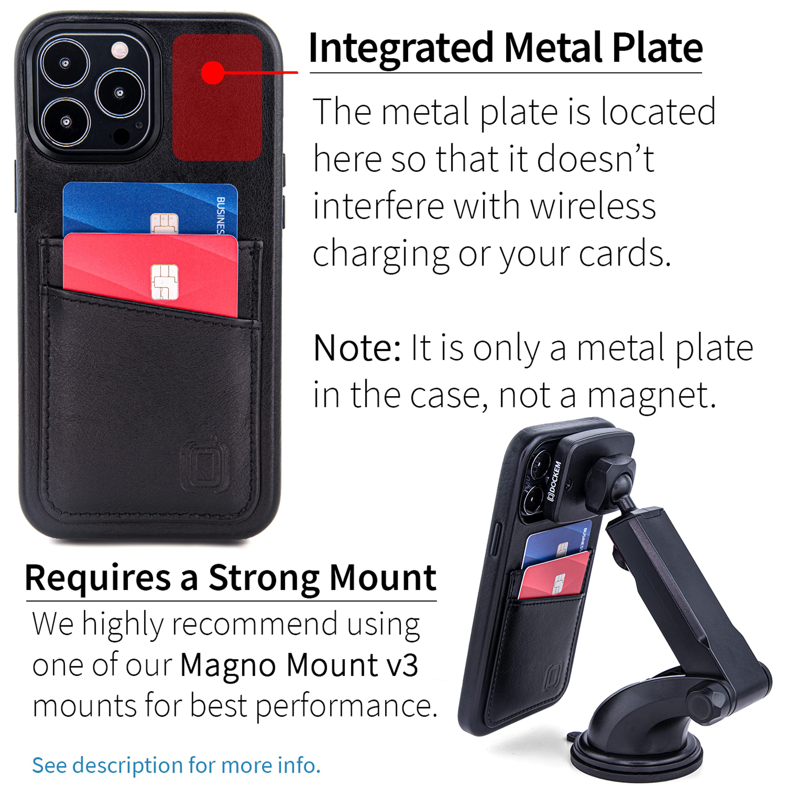 Foto 4 pulgar | Tarjetero Dockem De Piel Auténtica Para Iphone 13 Pro Max, Color Negro - Venta Internacional.