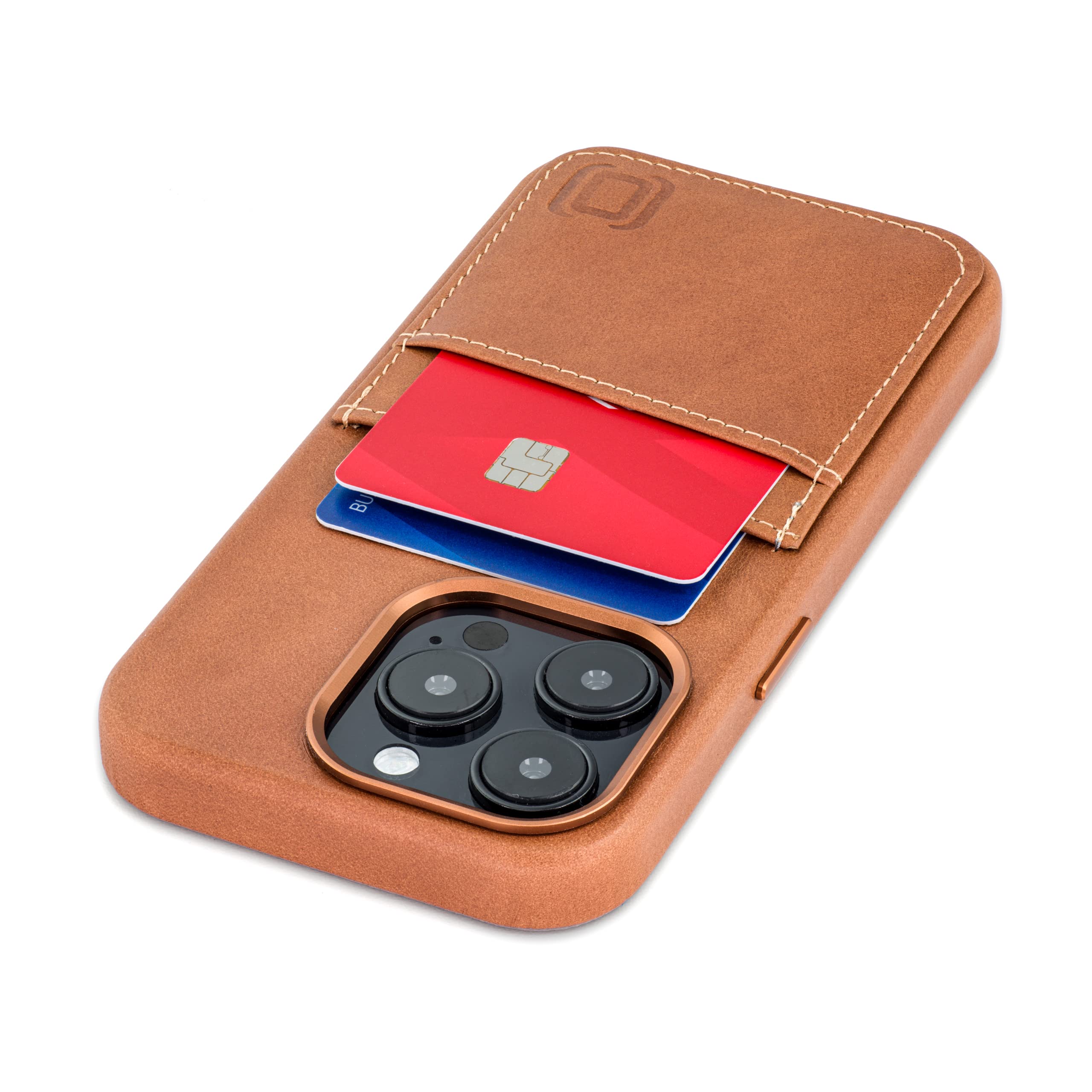 Foto 2 pulgar | Funda De Piel Auténtica Dockem Para Iphone 14 Pro, Color Marrón Claro - Venta Internacional.