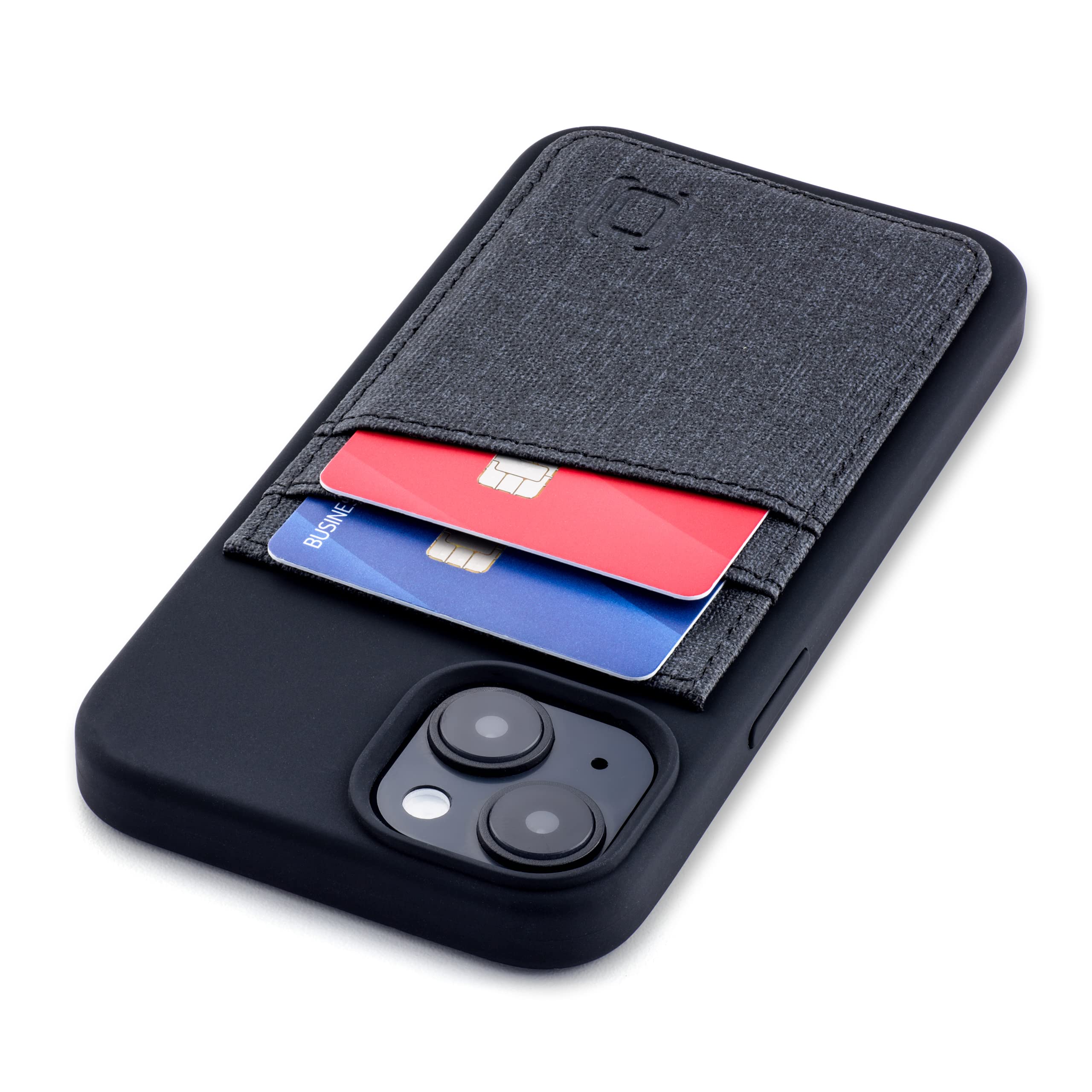 Tarjetero Dockem Para Iphone 14 Con Carcasa De Silicona Líquida, Color Negro - Venta Internacional.