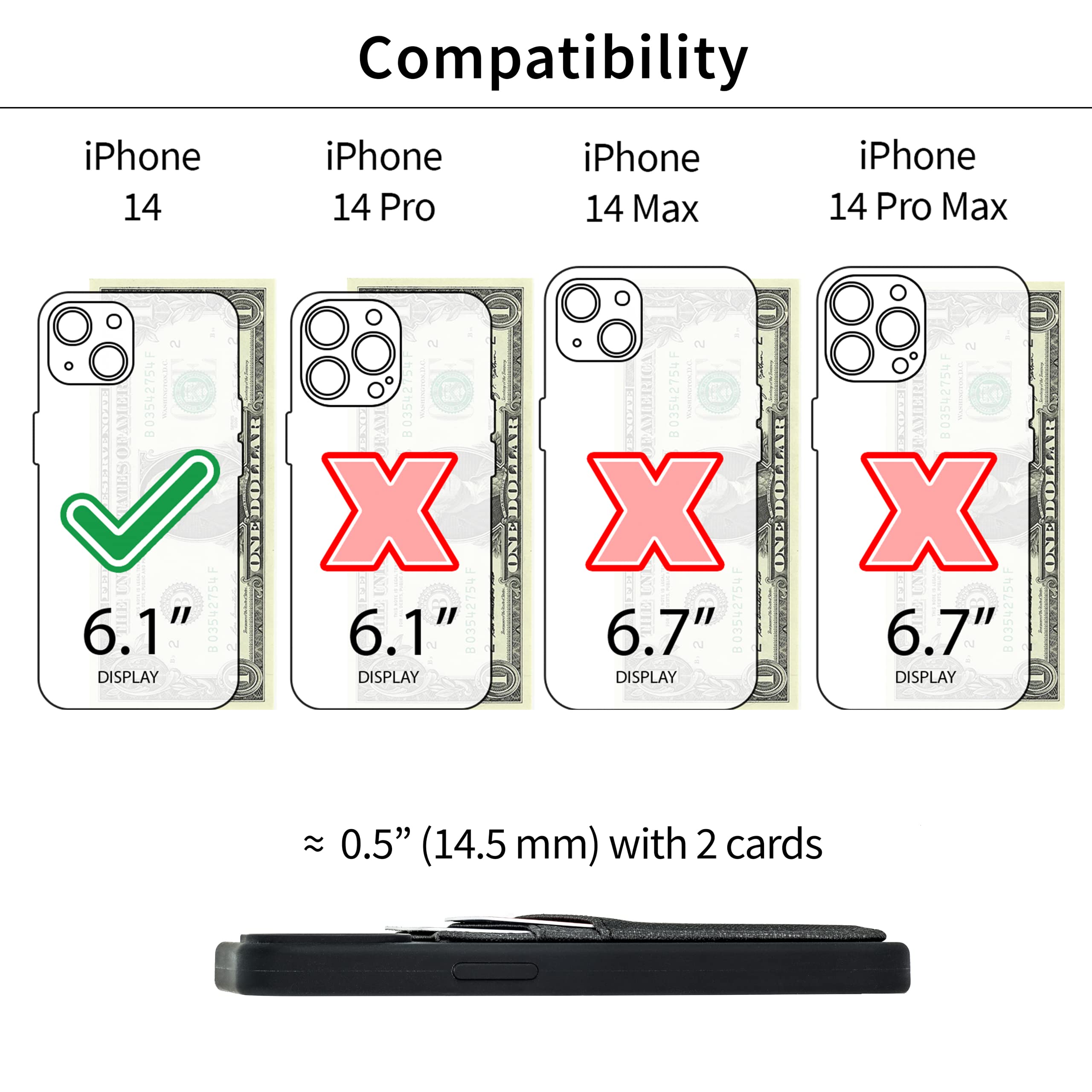 Foto 3 pulgar | Tarjetero Dockem Para Iphone 14 Con Carcasa De Silicona Líquida, Color Negro - Venta Internacional.