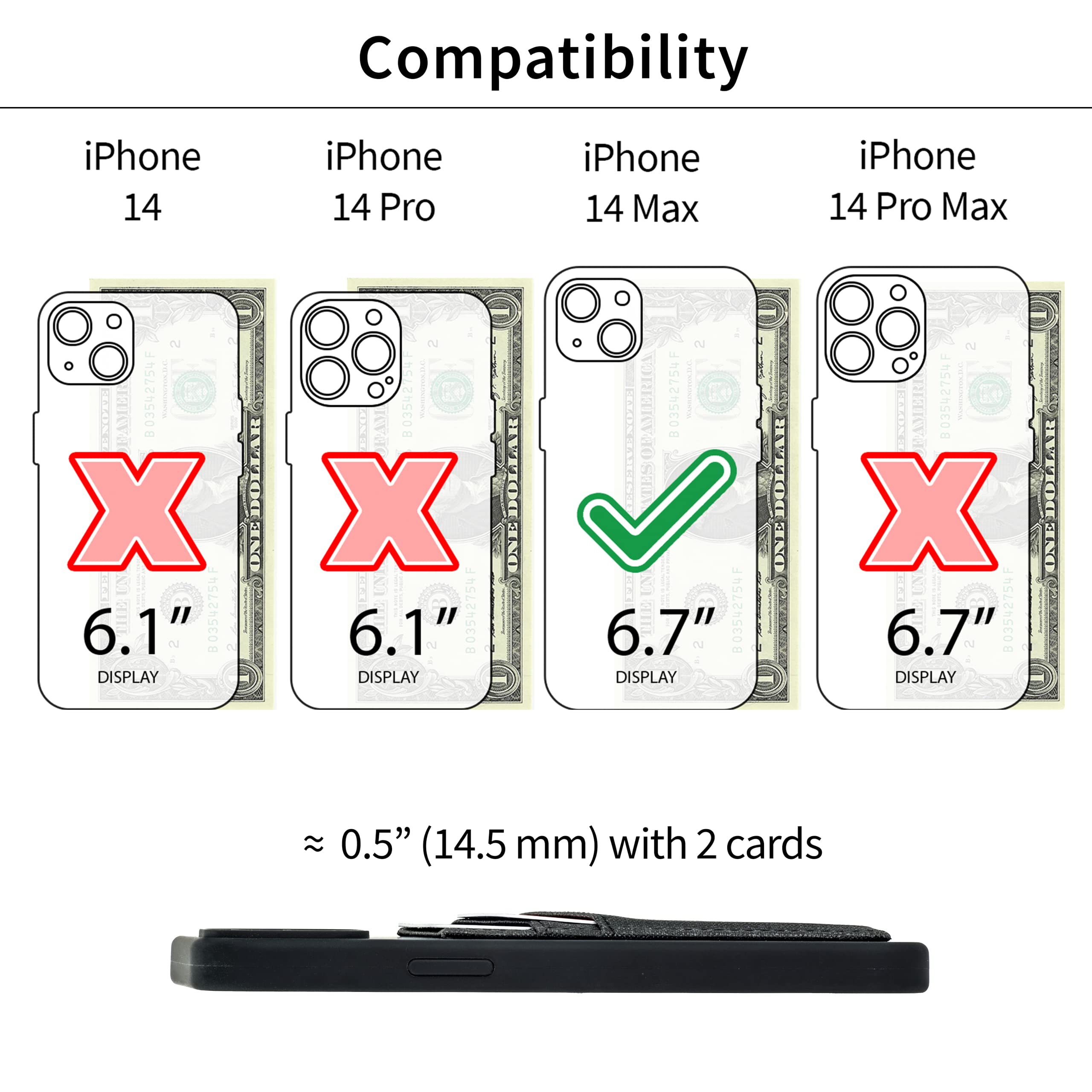 Foto 3 pulgar | Tarjetero Dockem Para Iphone 14 Plus Con Silicona Líquida, Color Negro - Venta Internacional.