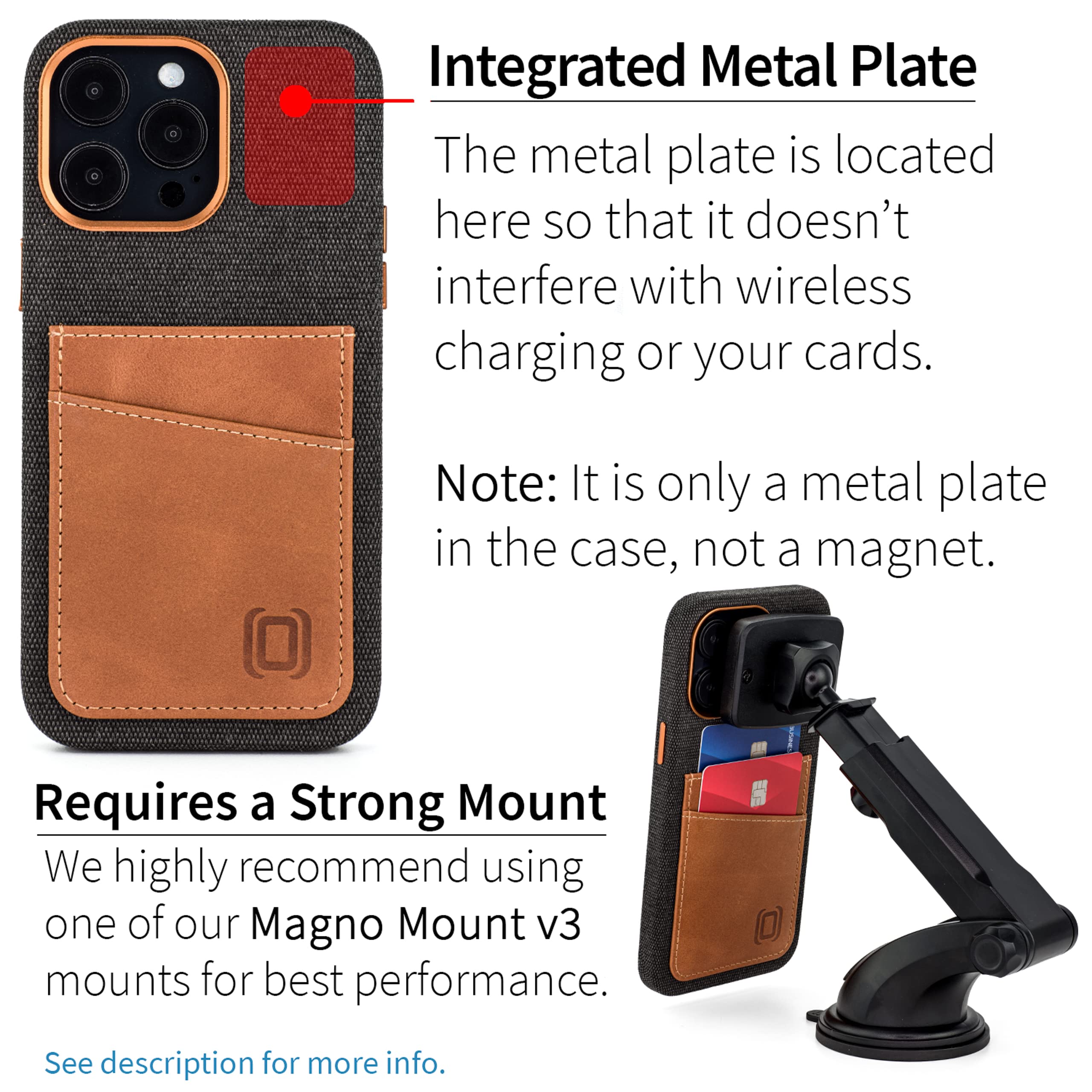 Foto 3 | Tarjetero De Tela Dockem Para Iphone 14 Pro Max Con Placa De Metal - Venta Internacional.