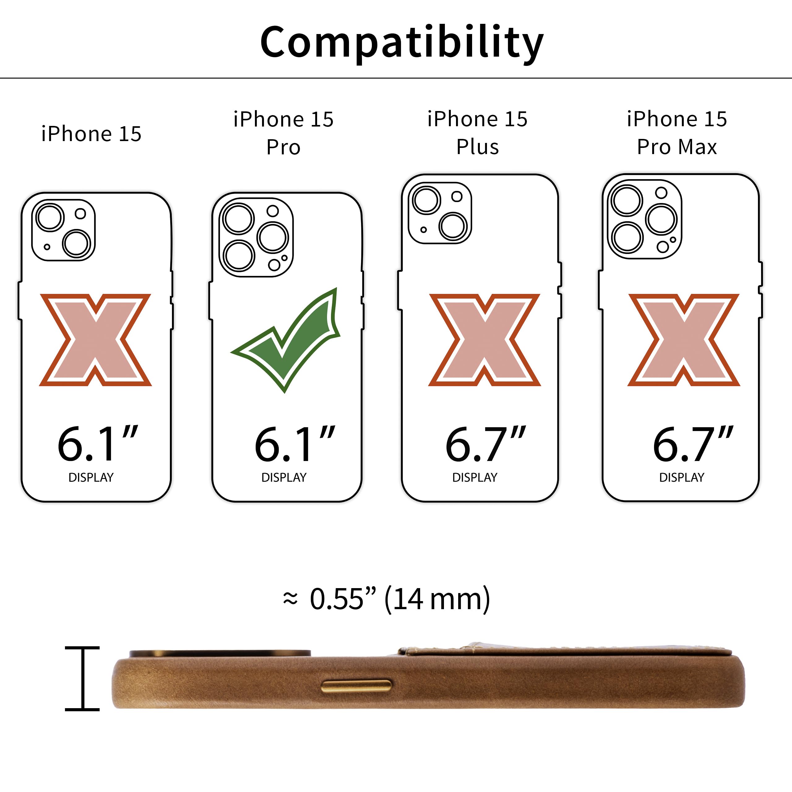 Foto 2 | Tarjetero Dockem De Piel Auténtica Para Iphone 15 Pro, Color Marrón Claro - Venta Internacional.
