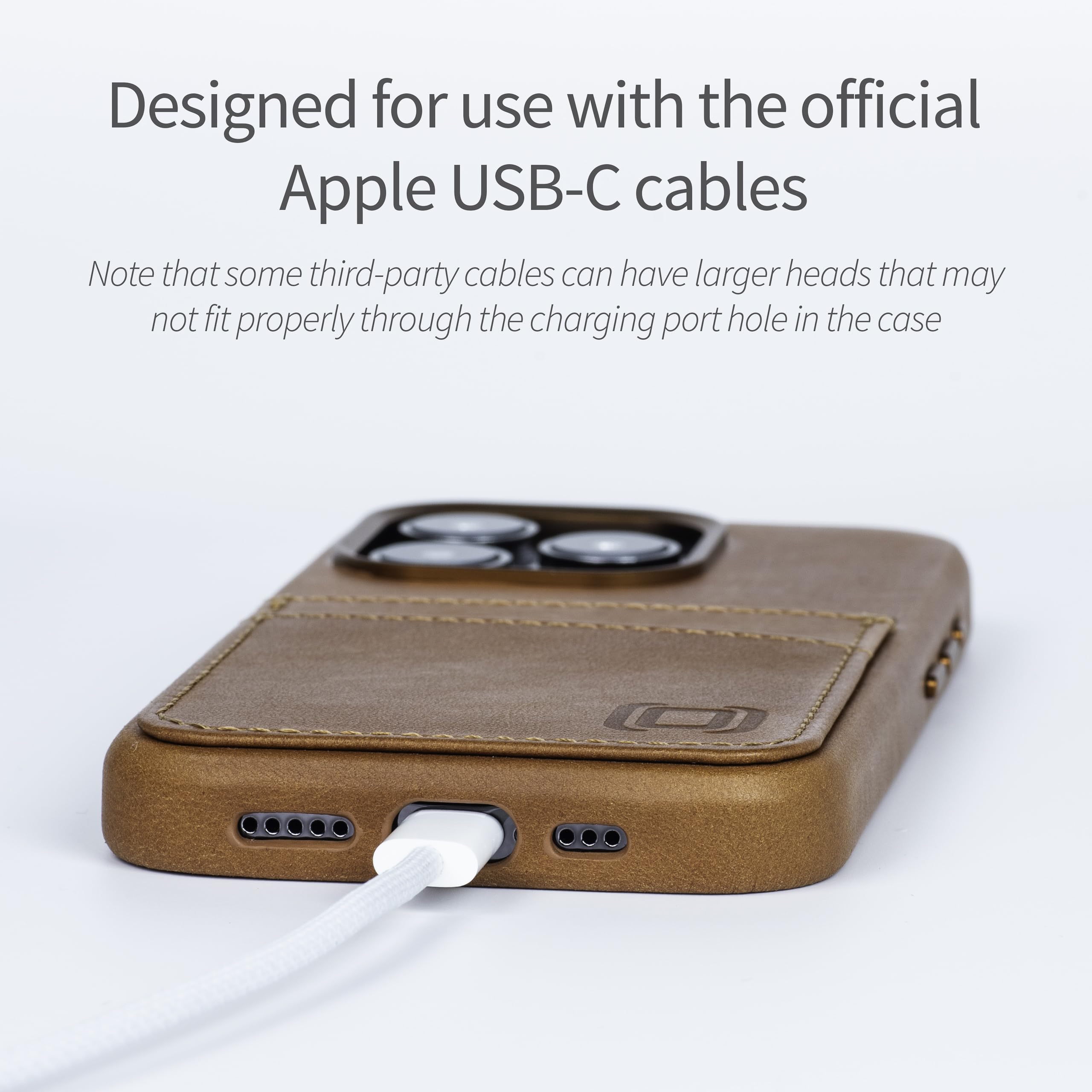 Foto 3 | Tarjetero Dockem De Piel Auténtica Para Iphone 15 Pro, Color Marrón Claro - Venta Internacional.