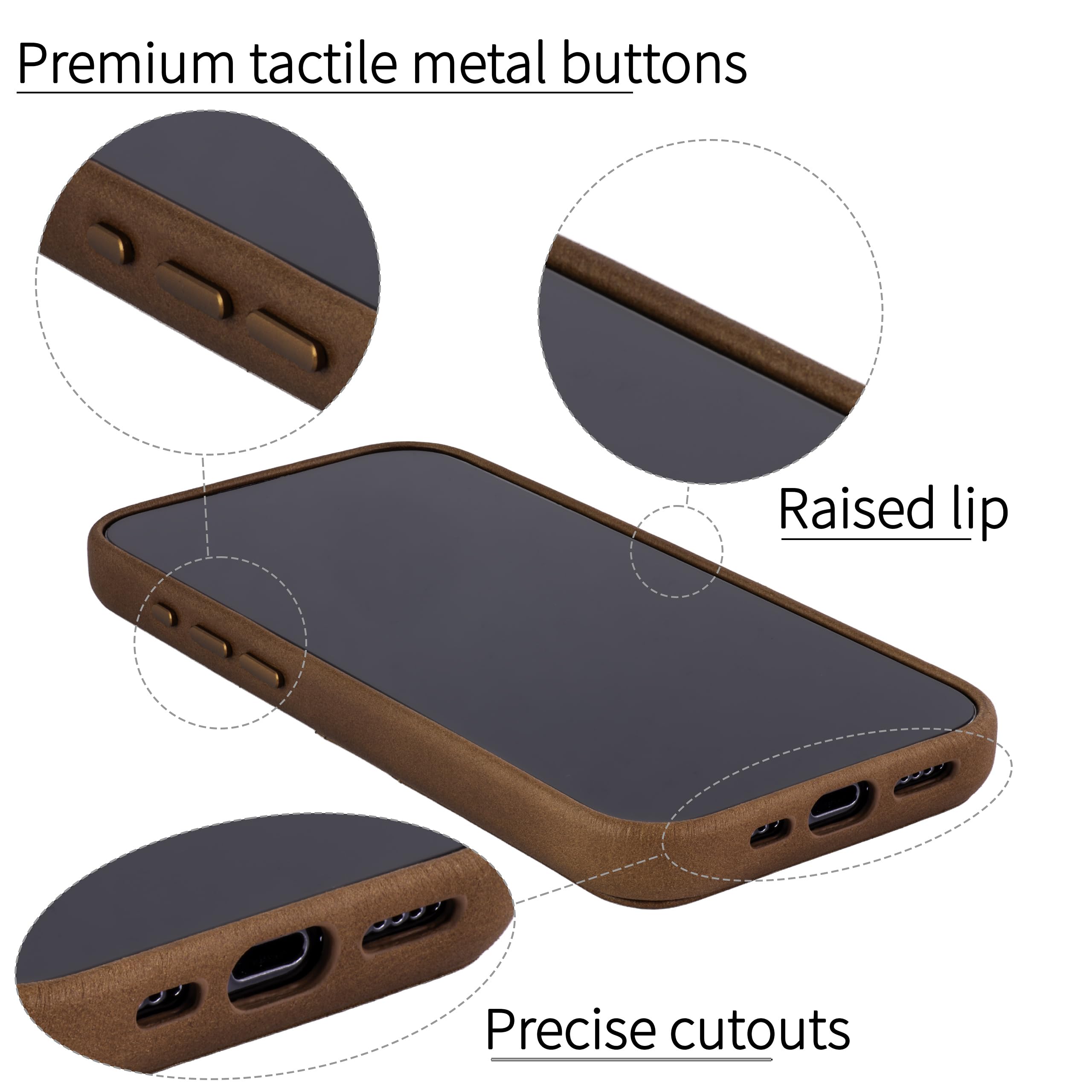Foto 6 pulgar | Tarjetero Dockem De Piel Auténtica Para Iphone 15 Pro, Color Marrón Claro - Venta Internacional.