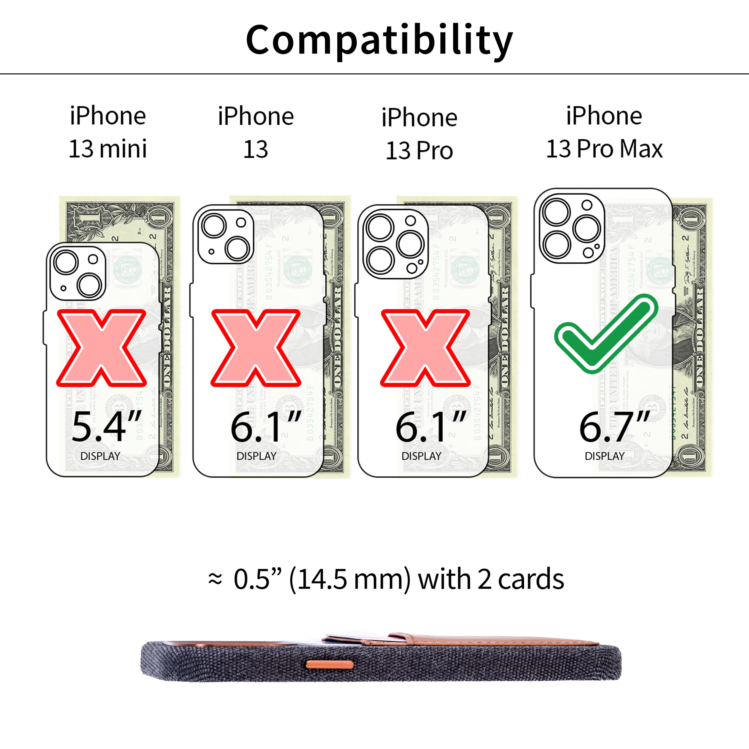 Foto 2 | Tarjetero De Tela Dockem Para Iphone 13 Pro Max M2f 6.7 Pro Ma - Venta Internacional.