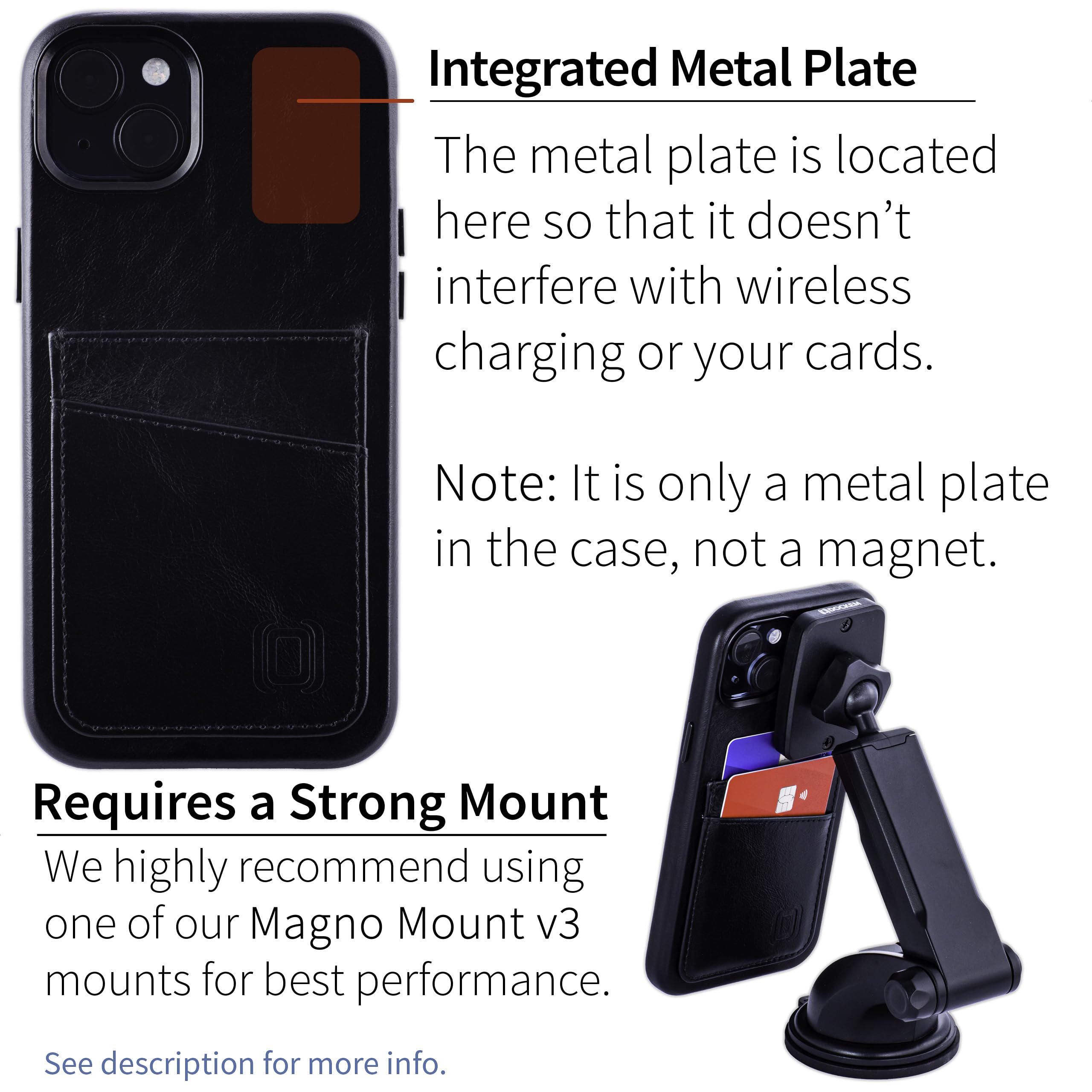Foto 5 pulgar | Tarjetero Dockem De Piel Auténtica Para Iphone 15 Plus, Color Negro - Venta Internacional.