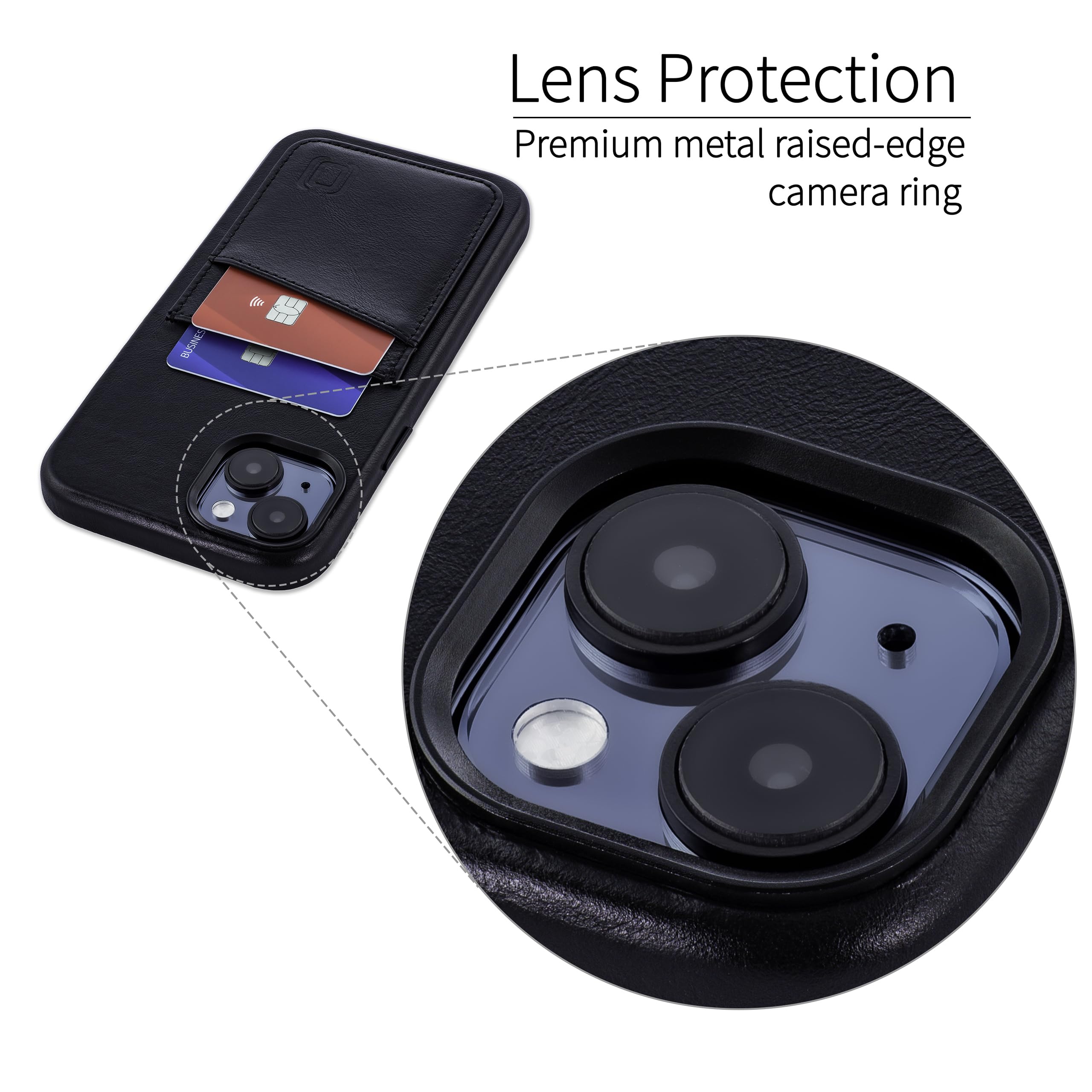 Foto 7 | Tarjetero Dockem De Piel Auténtica Para Iphone 15 Plus, Color Negro - Venta Internacional.