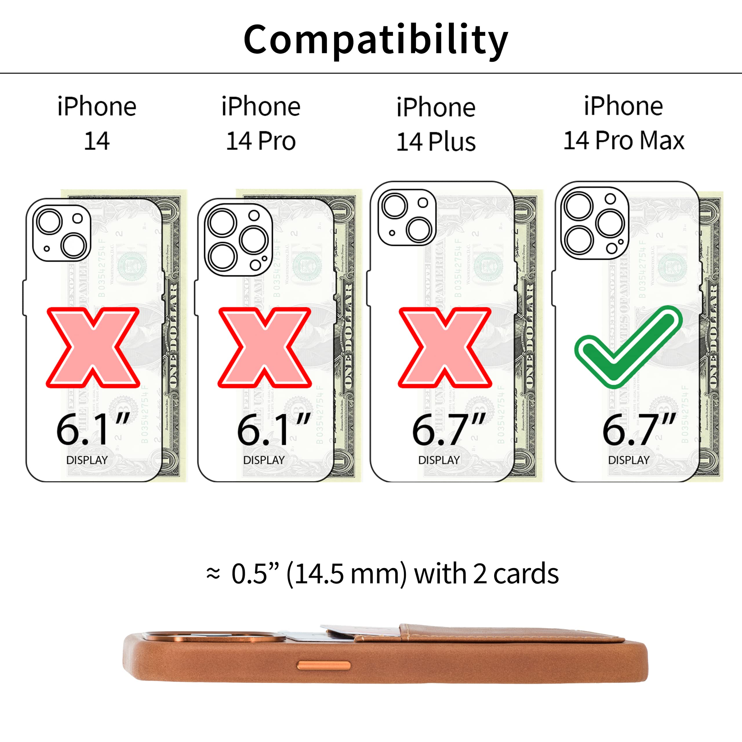 Foto 3 pulgar | Funda De Piel Auténtica Dockem Para Iphone 14 Pro Max, Color Marrón - Venta Internacional.