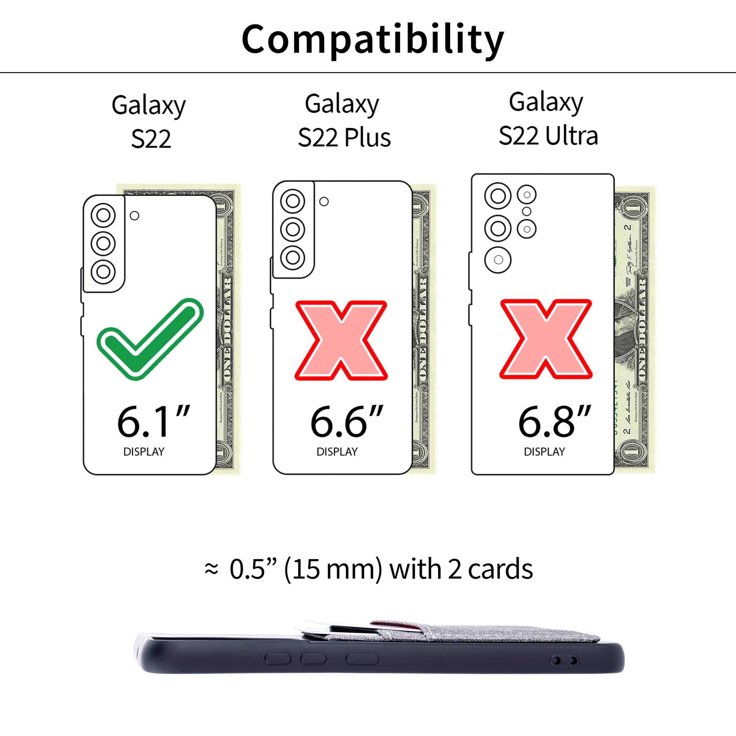 Foto 3 pulgar | Funda De Tarjetas Dockem Luxe M2t Para Galaxy S22 Con 2 Ranuras Para Tarjetas - Venta Internacional.