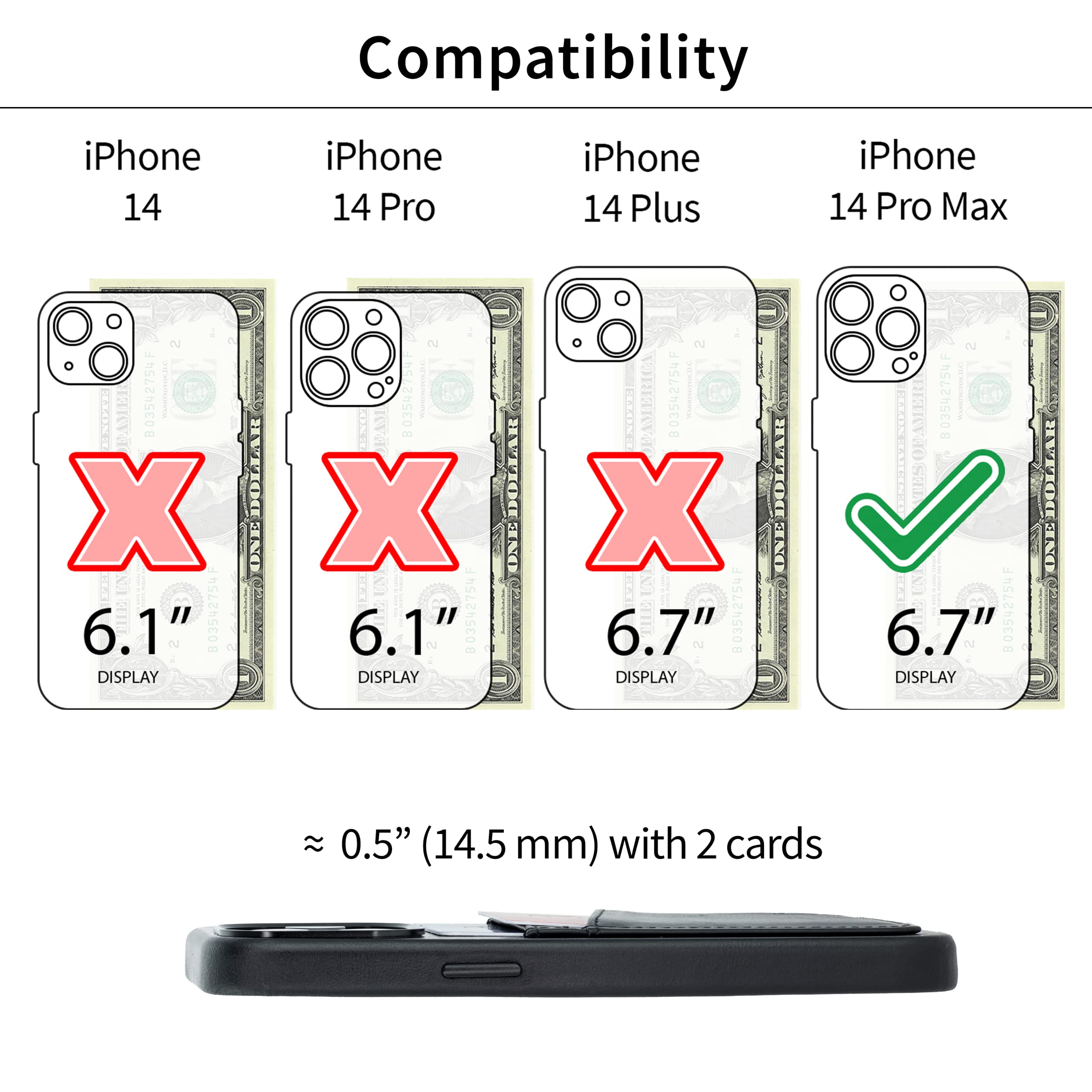 Foto 2 | Funda De Piel Auténtica Dockem Para Iphone 14 Pro Max, Color Negro - Venta Internacional.