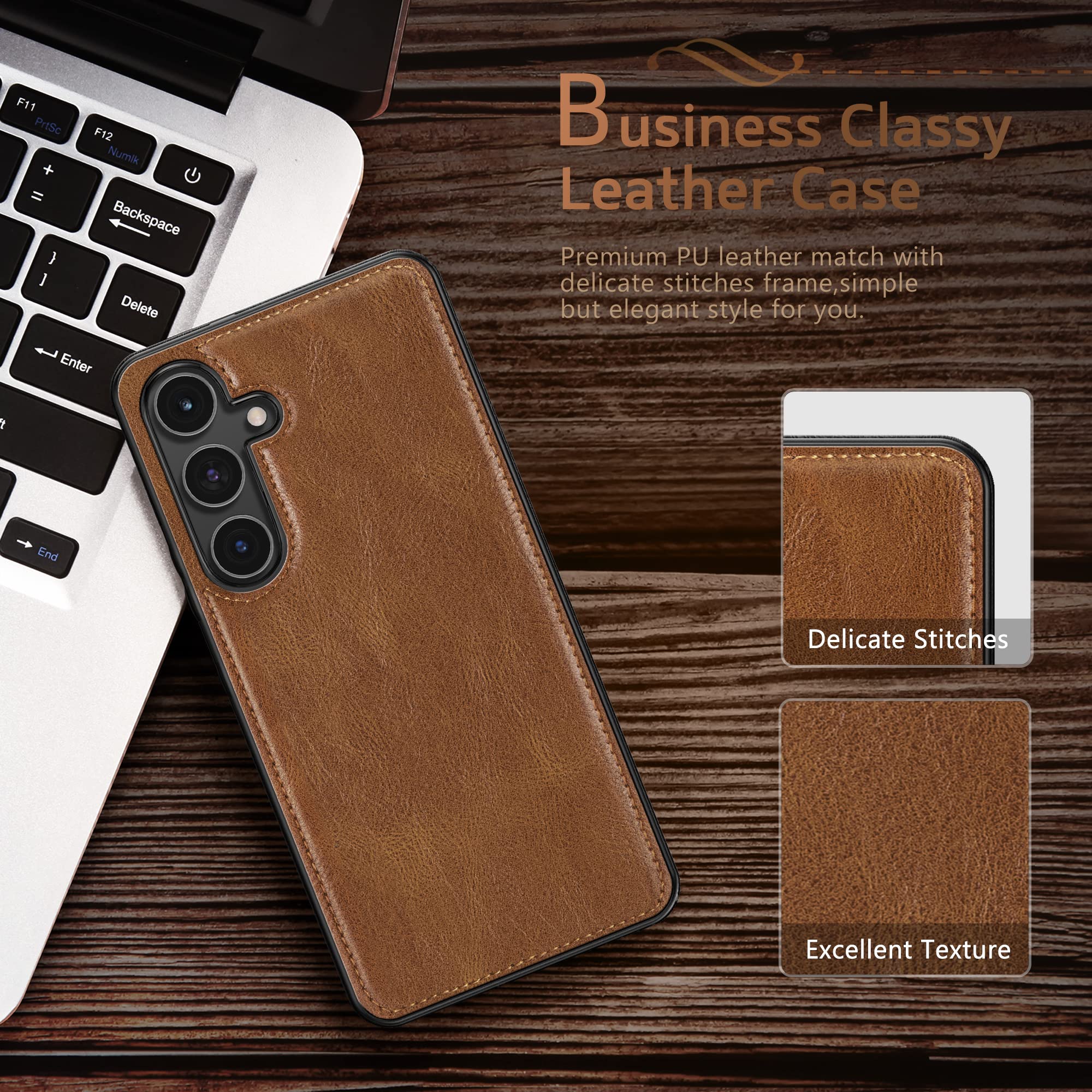 Foto 4 pulgar | Funda De Teléfono Lohasic Para Samsung Galaxy A54 5g De Piel Sintética, Color Marrón - Venta Internacional.