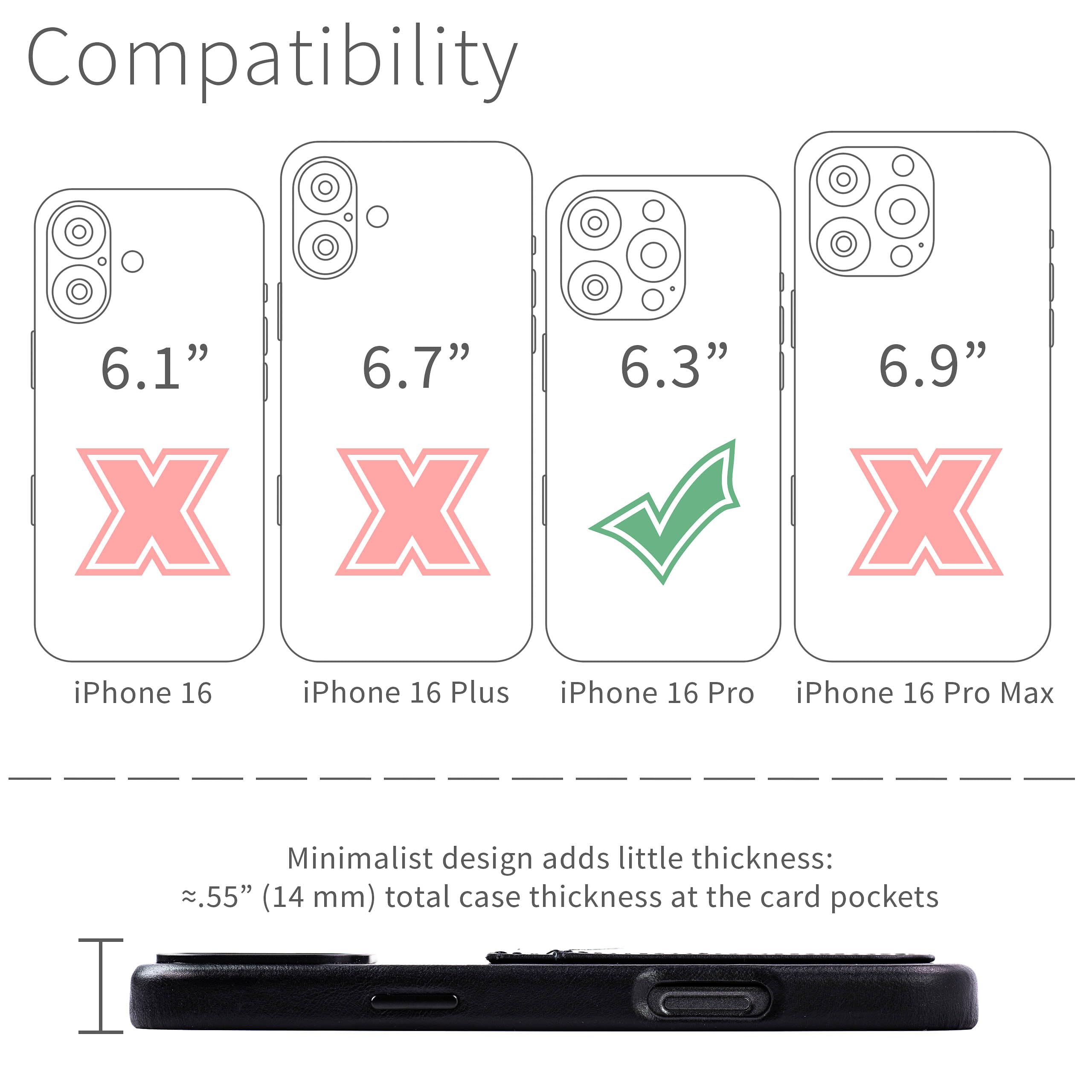 Foto 2 | Tarjetero Dockem Genuine Leather V2 Para Iphone 16 Pro, Color Negro - Venta Internacional.