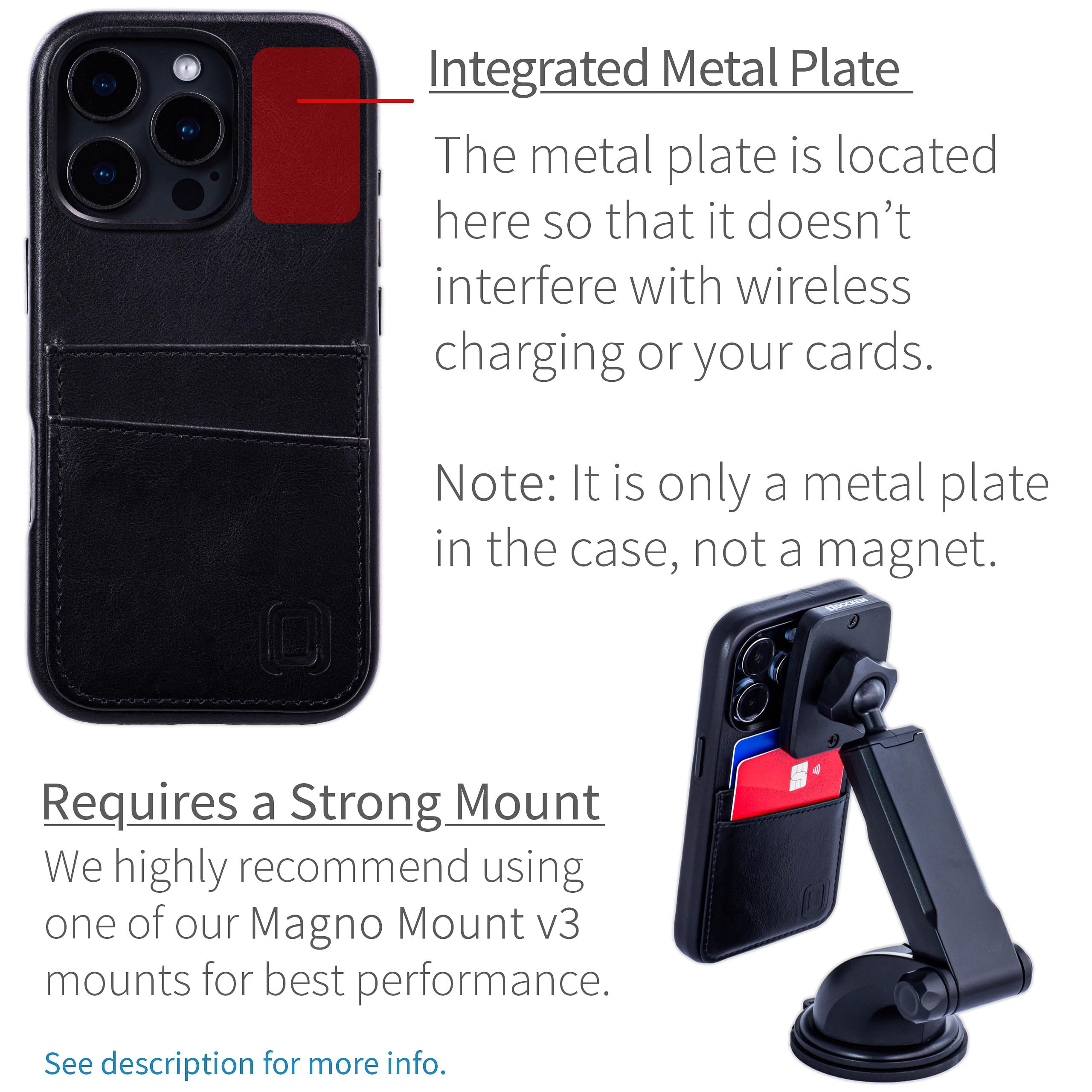 Foto 5 pulgar | Tarjetero Dockem Genuine Leather V2 Para Iphone 16 Pro, Color Negro - Venta Internacional.