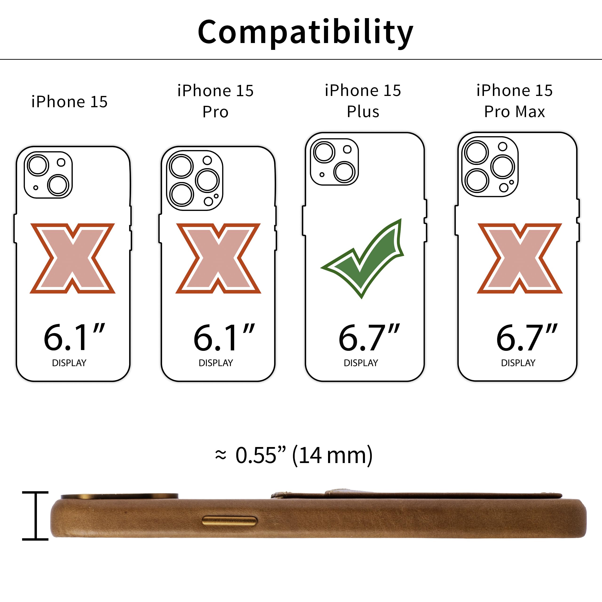 Foto 3 pulgar | Tarjetero Dockem De Piel Auténtica Para Iphone 15 Plus Light Br - Venta Internacional.