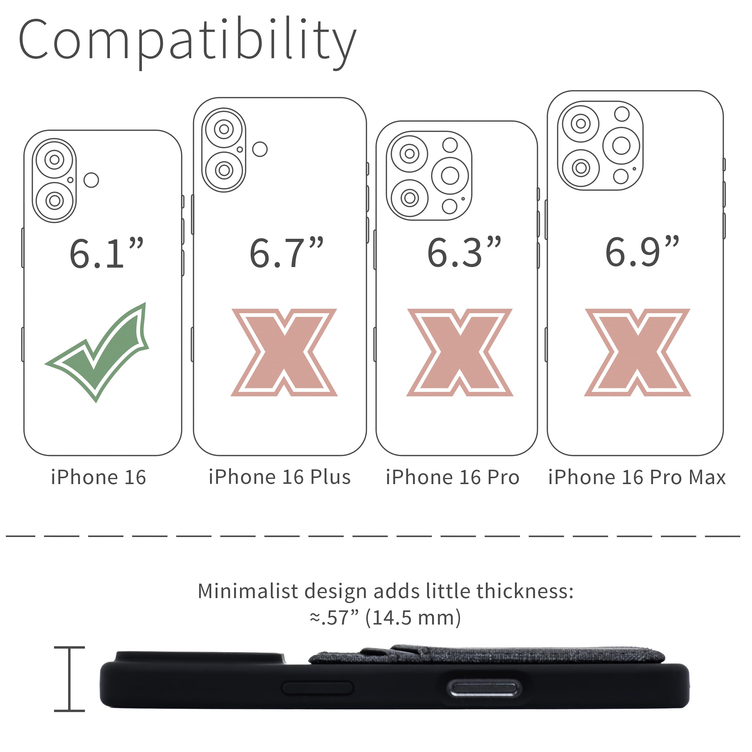 Foto 3 pulgar | Tarjetero Dockem Para Iphone 16 Con Carcasa De Silicona Líquida, Color Negro - Venta Internacional.