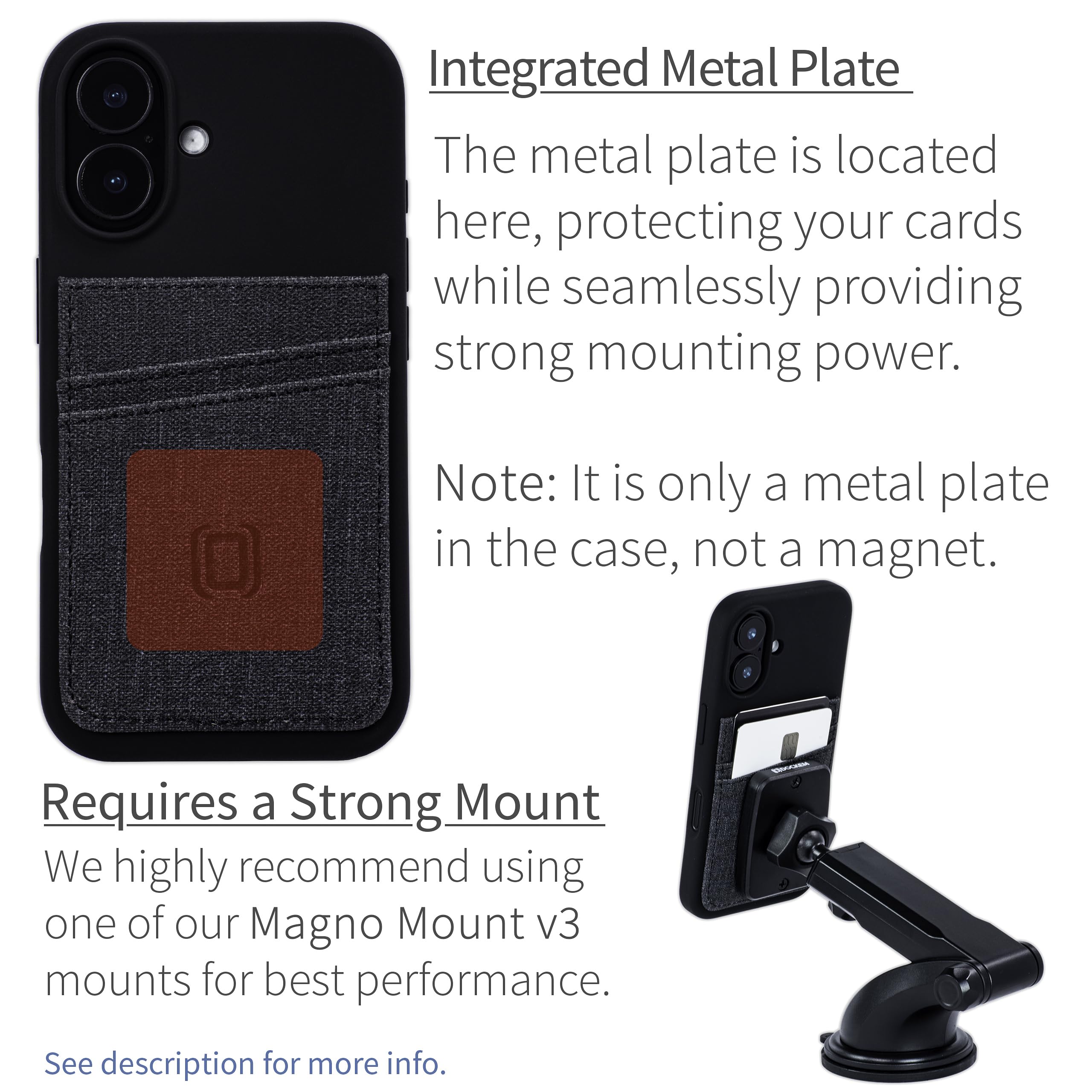Foto 4 pulgar | Tarjetero Dockem Para Iphone 16 Con Carcasa De Silicona Líquida, Color Negro - Venta Internacional.