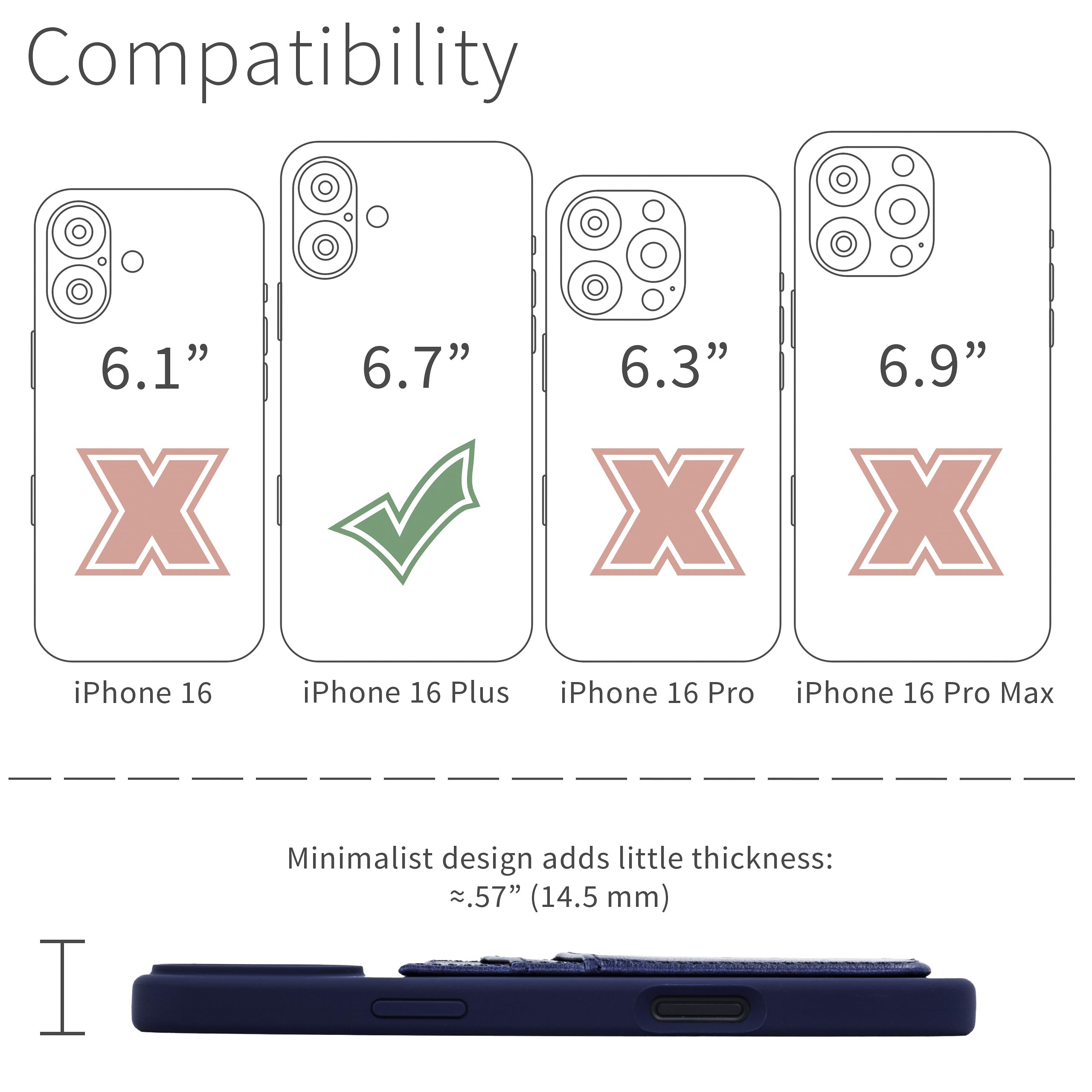 Foto 3 pulgar | Tarjetero Dockem Para Iphone 16 Plus Con Carcasa De Silicona Líquida - Venta Internacional.