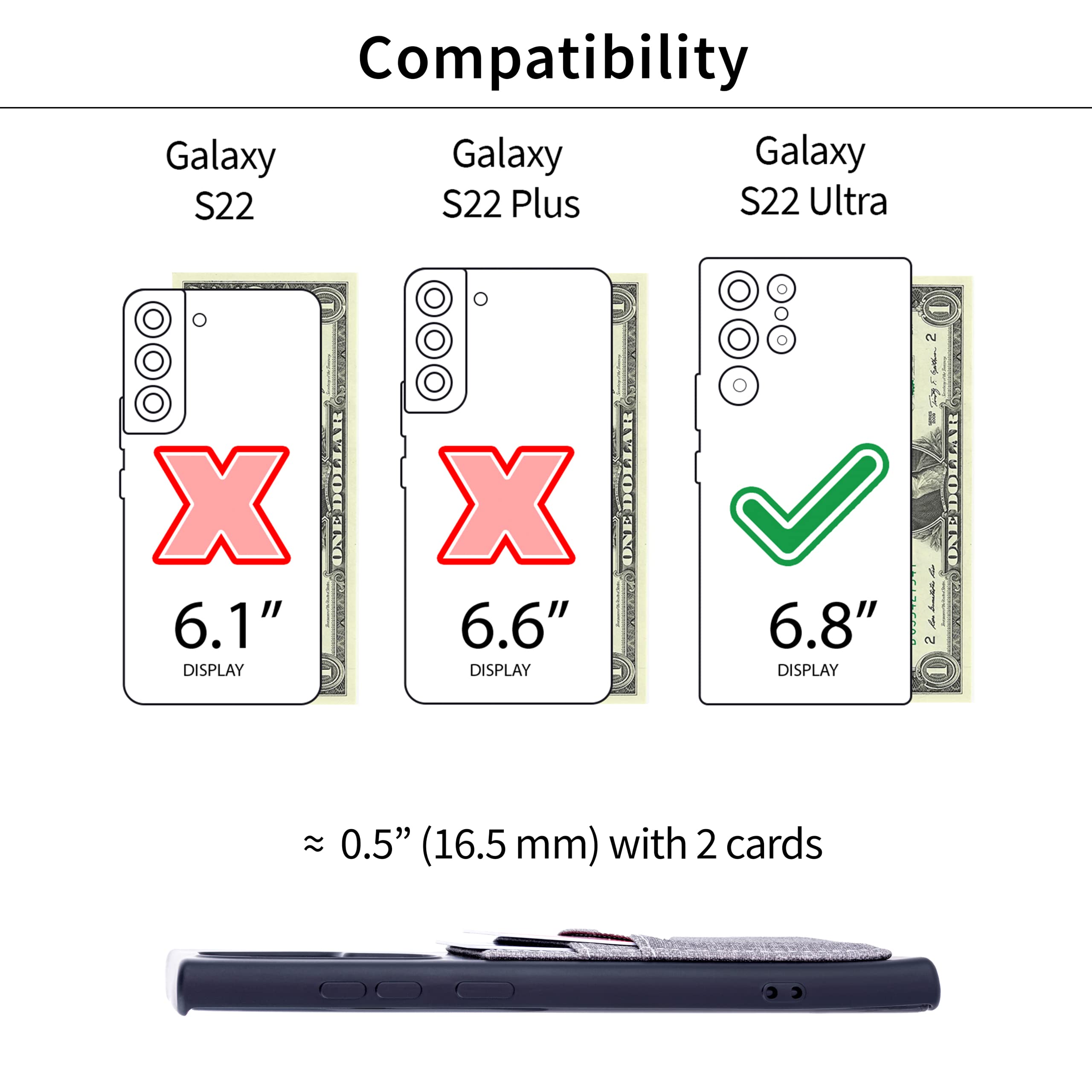 Foto 3 pulgar | Funda De Tarjeta Dockem Luxe M2t Para Galaxy S22 Ultra [negro/gris] - Venta Internacional.