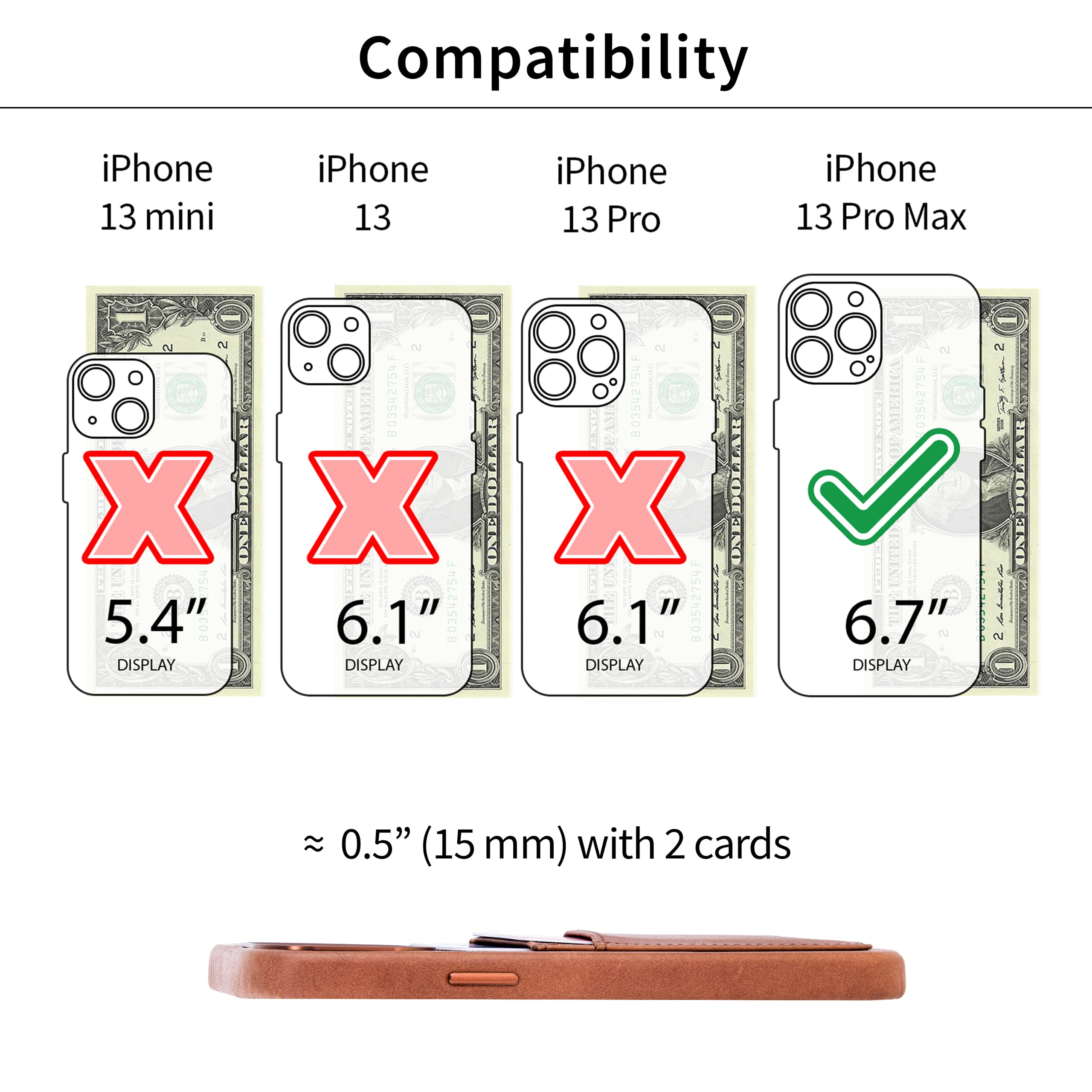 Foto 3 pulgar | Tarjetero Dockem De Piel Auténtica Para Iphone 13 Pro Max - Venta Internacional.