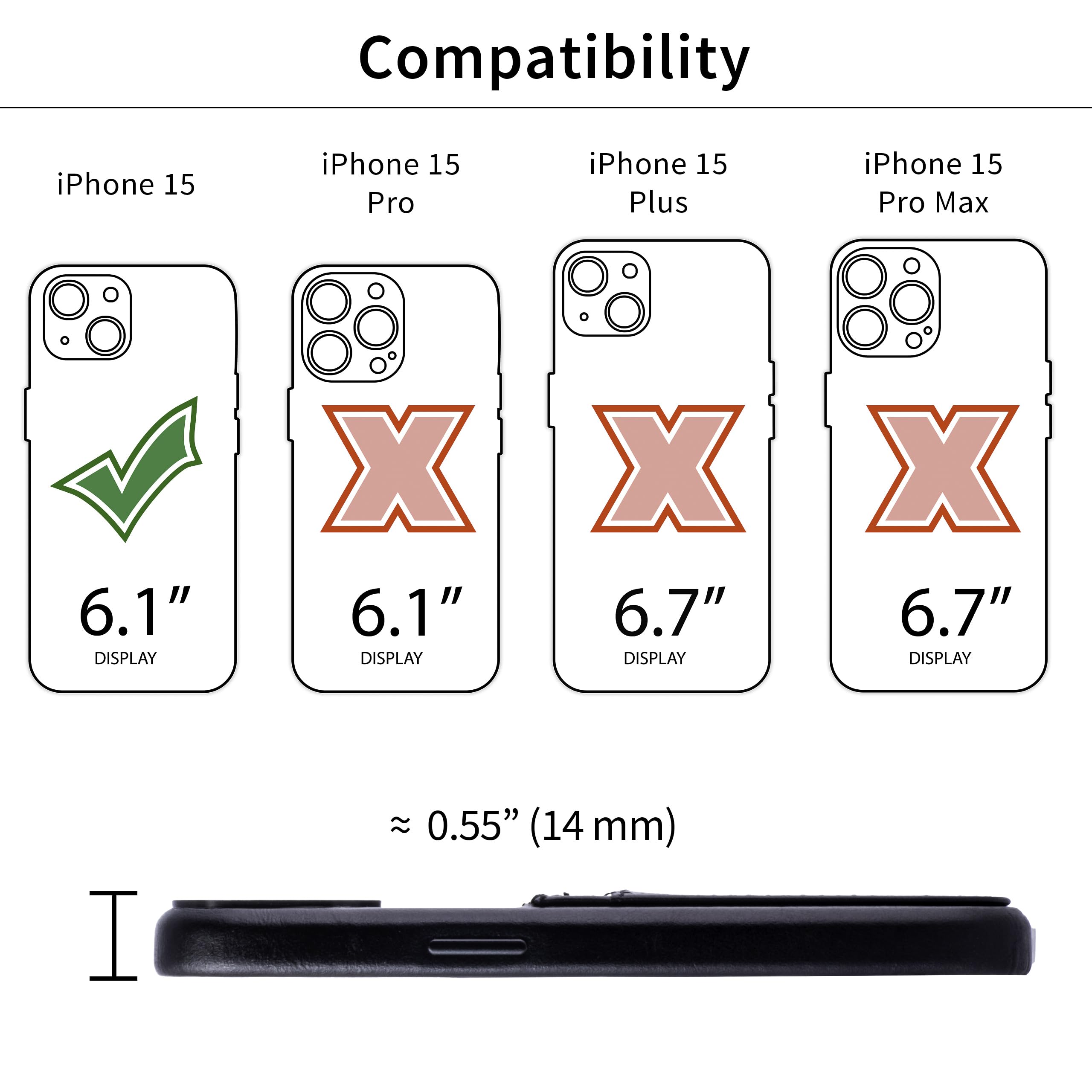 Foto 2 | Tarjetero Dockem De Piel Auténtica Para Iphone 15, Color Negro - Venta Internacional.