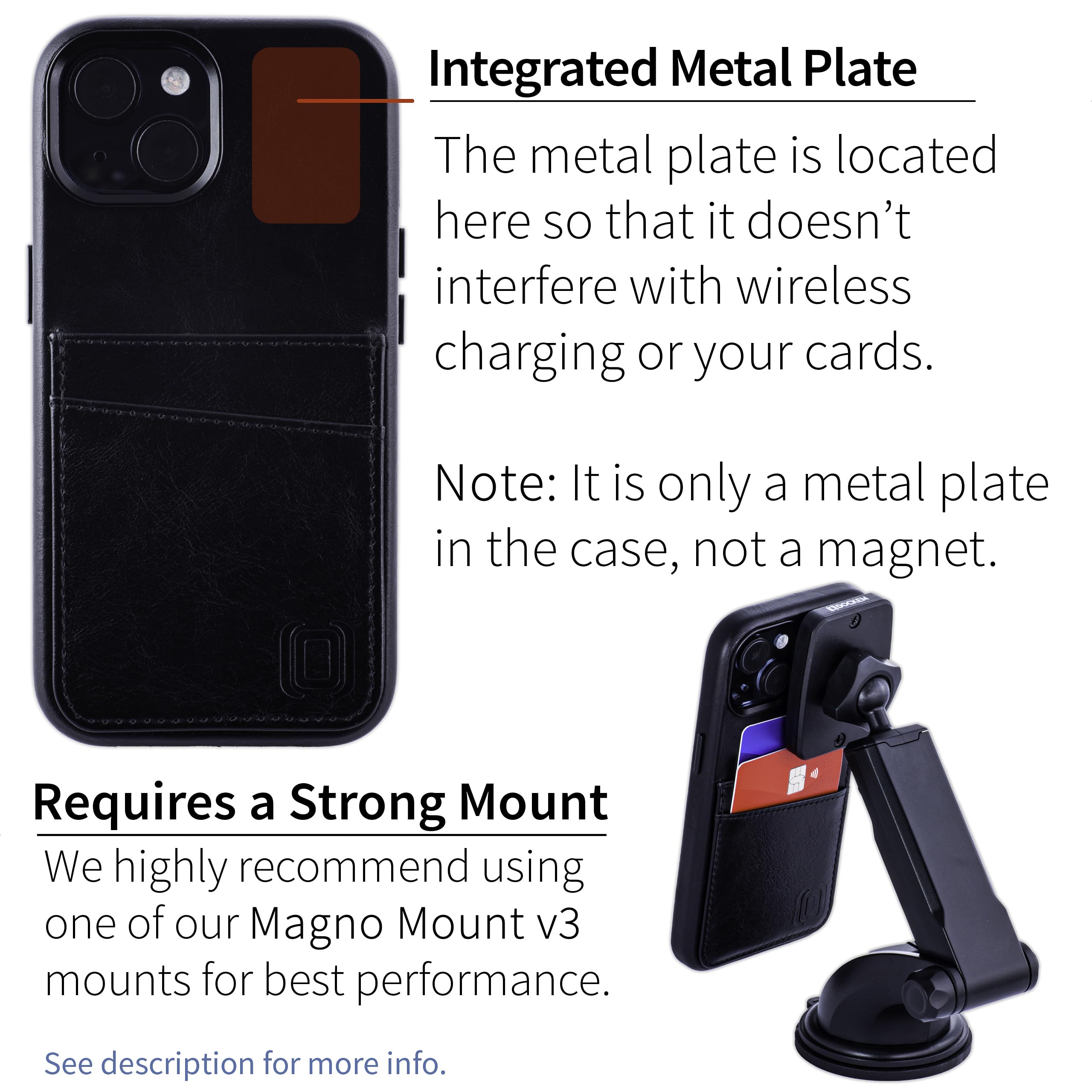 Foto 5 pulgar | Tarjetero Dockem De Piel Auténtica Para Iphone 15, Color Negro - Venta Internacional.