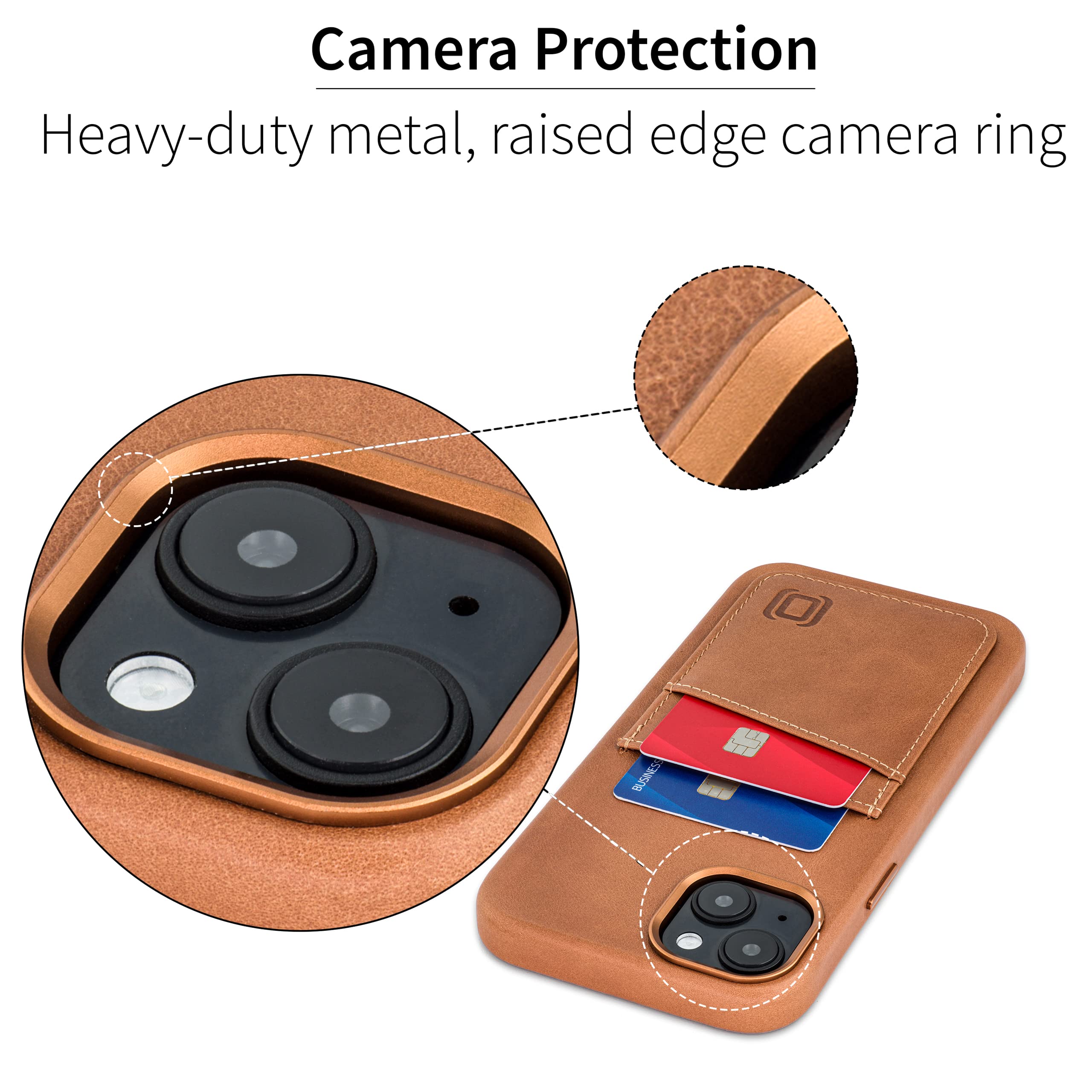 Foto 5 pulgar | Funda De Piel Auténtica Dockem Para Iphone 14 Plus, Color Marrón Claro - Venta Internacional.