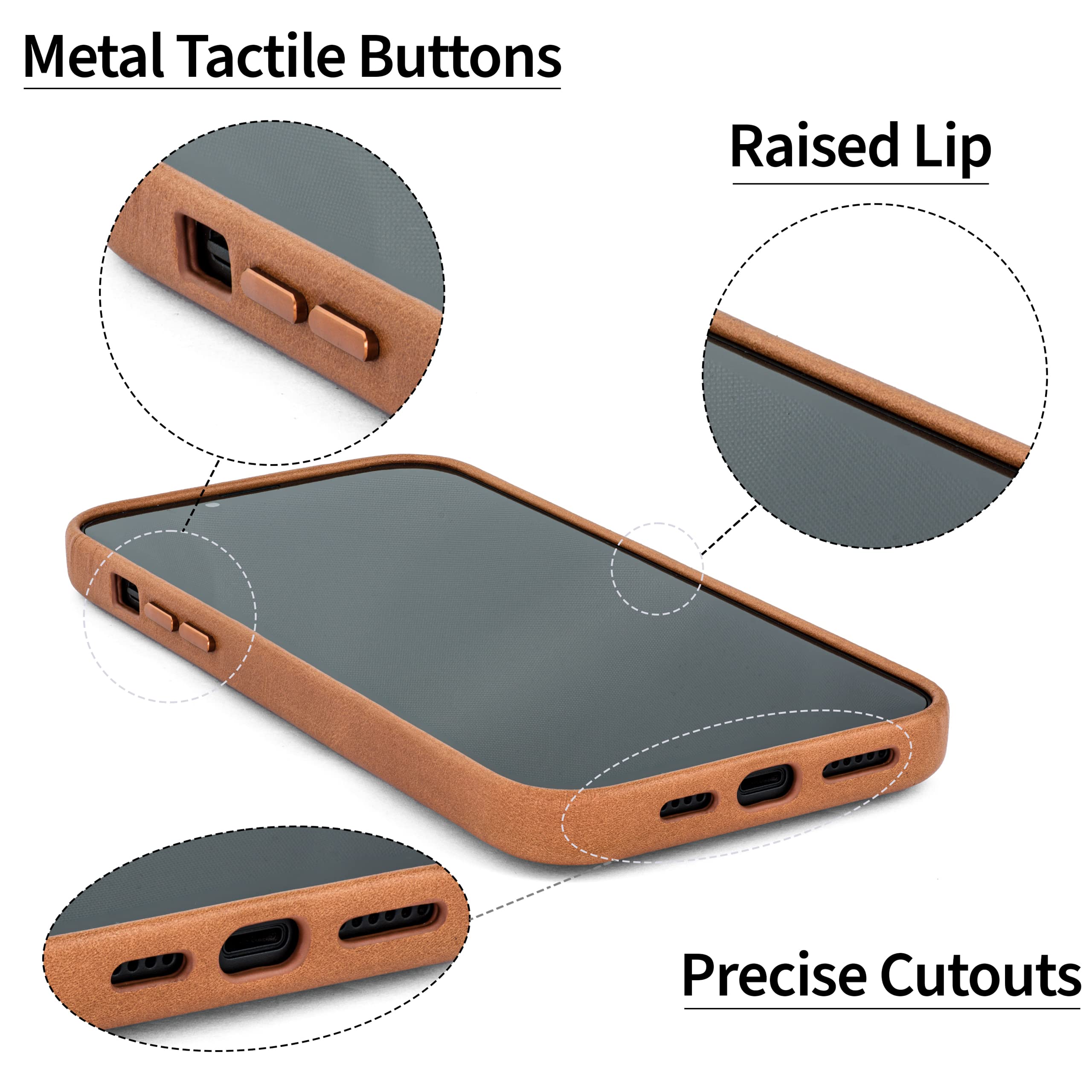 Foto 5 | Funda De Piel Auténtica Dockem Para Iphone 14 Plus, Color Marrón Claro - Venta Internacional.