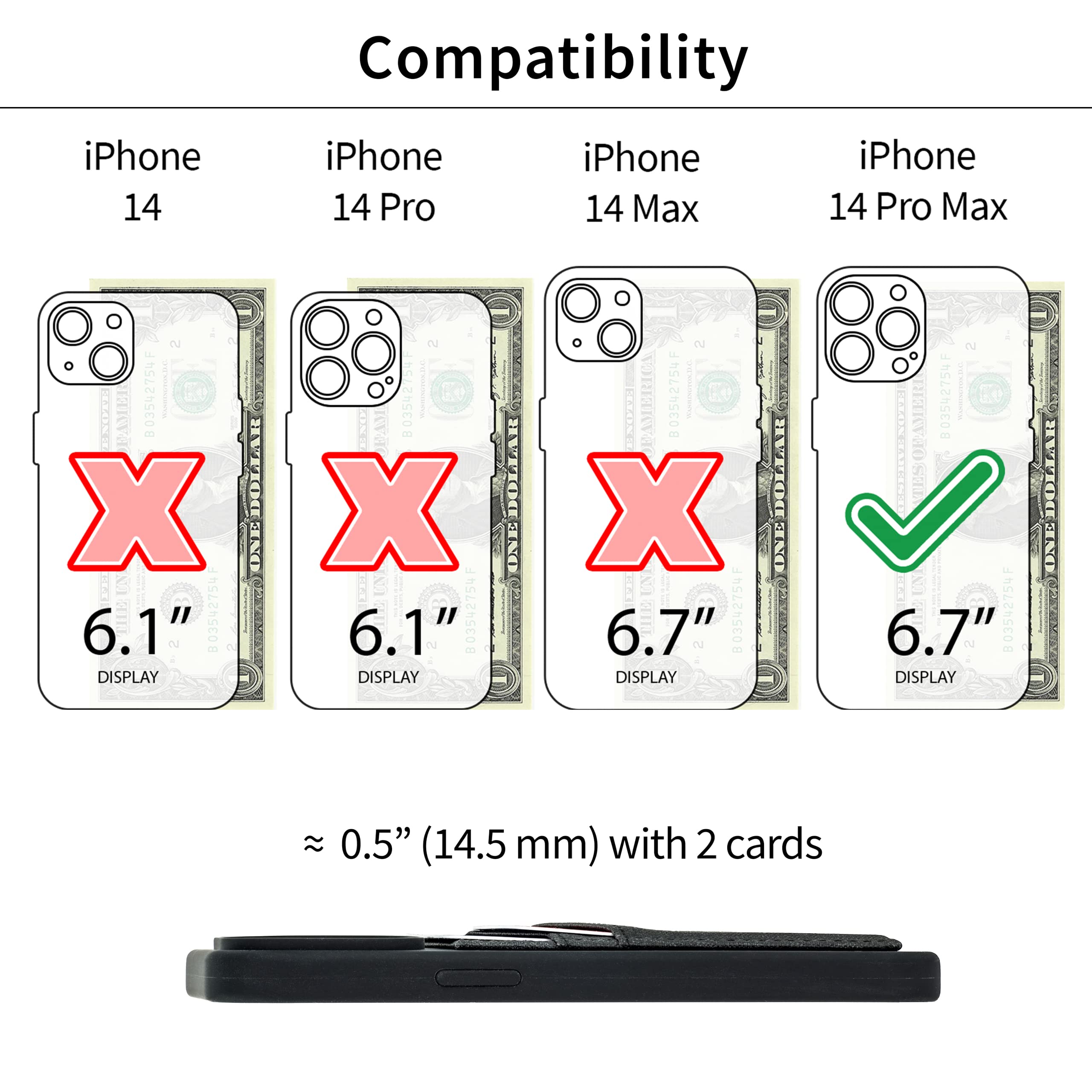 Foto 3 pulgar | Funda De Tarjeta Dockem Para Iphone 14 Pro Max Con Silicona Líquida Negra - Venta Internacional.