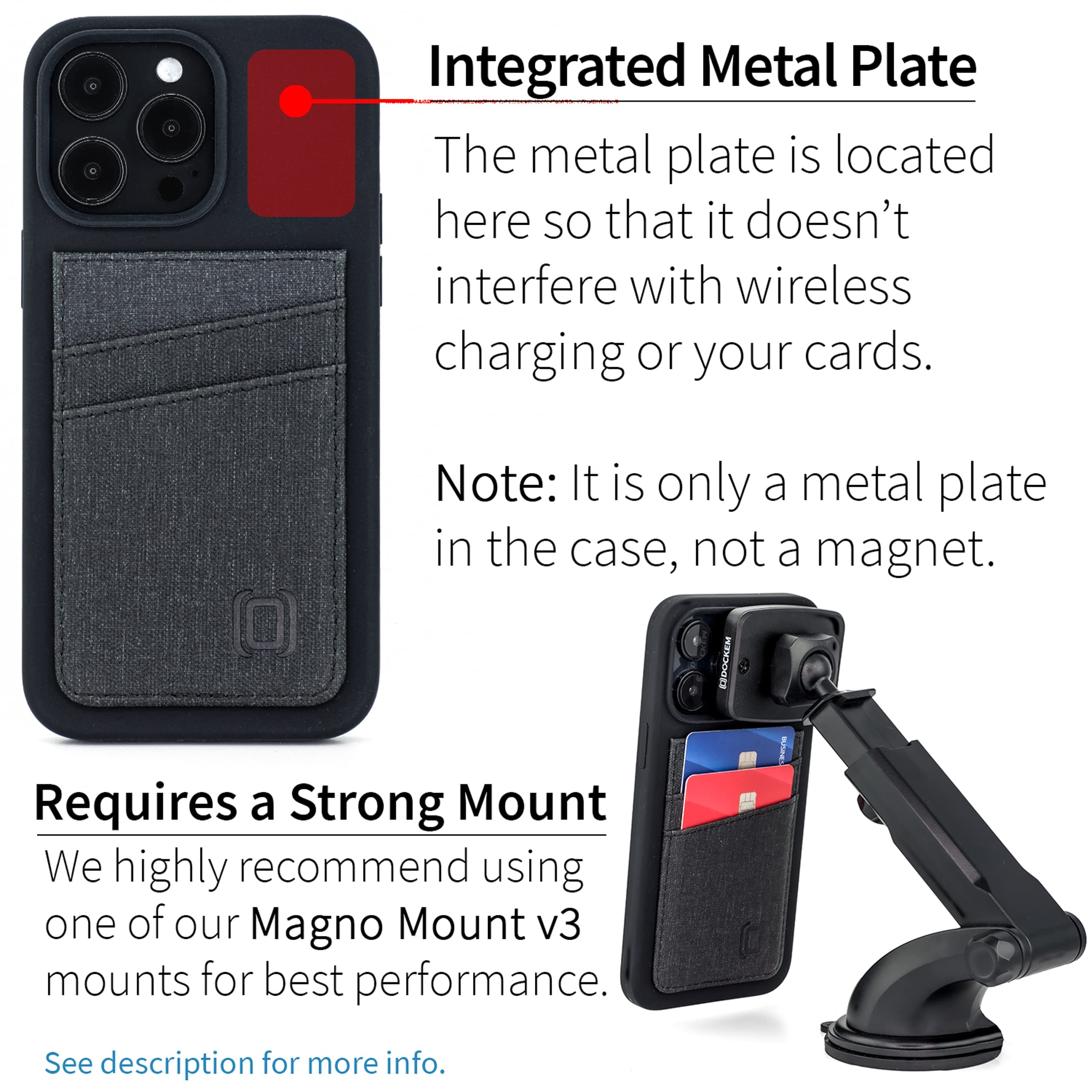 Foto 4 pulgar | Funda De Tarjeta Dockem Para Iphone 14 Pro Max Con Silicona Líquida Negra - Venta Internacional.