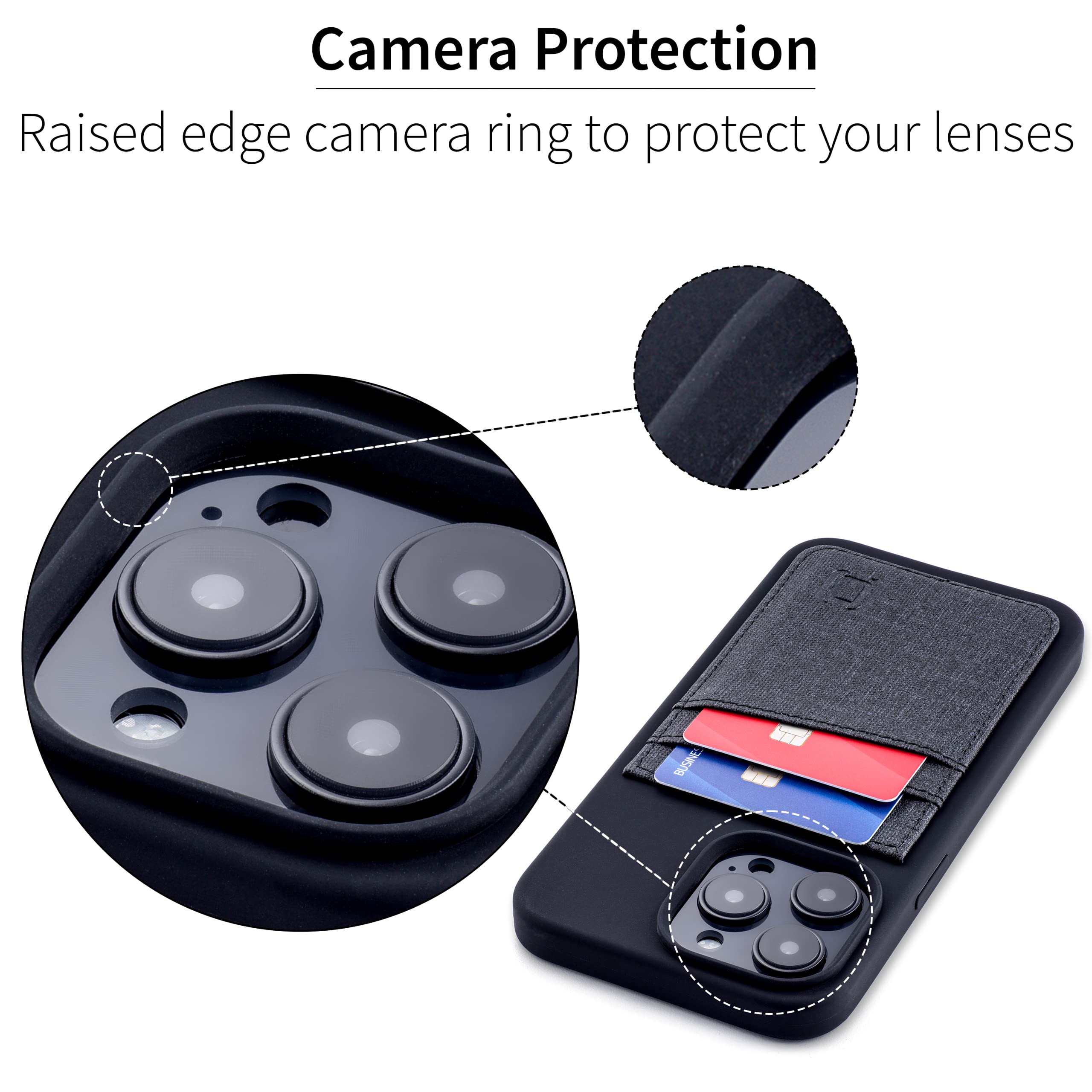 Foto 5 pulgar | Funda De Tarjeta Dockem Para Iphone 14 Pro Max Con Silicona Líquida Negra - Venta Internacional.