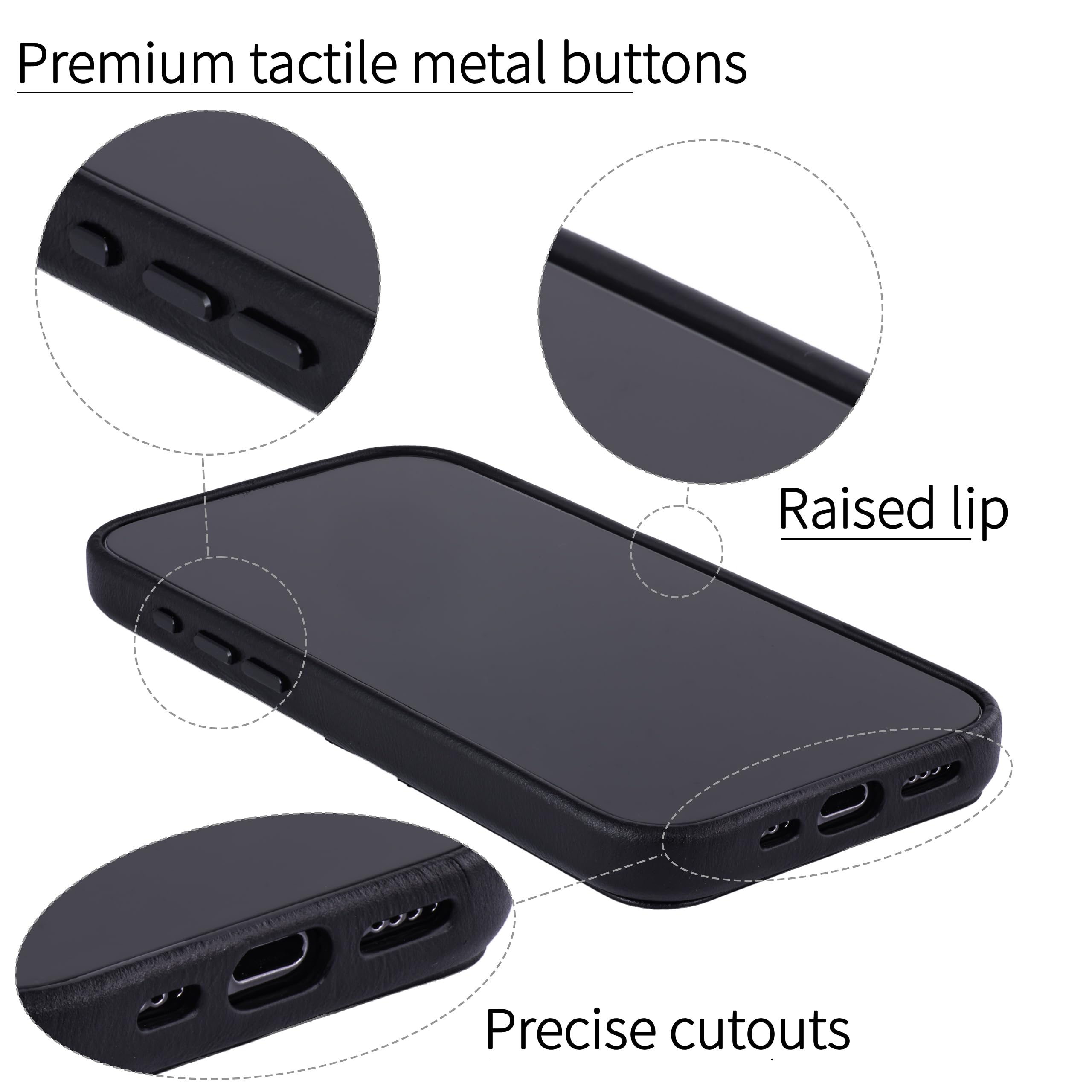 Foto 6 pulgar | Tarjetero Dockem De Piel Auténtica Para Iphone 15 Pro, Color Negro - Venta Internacional.