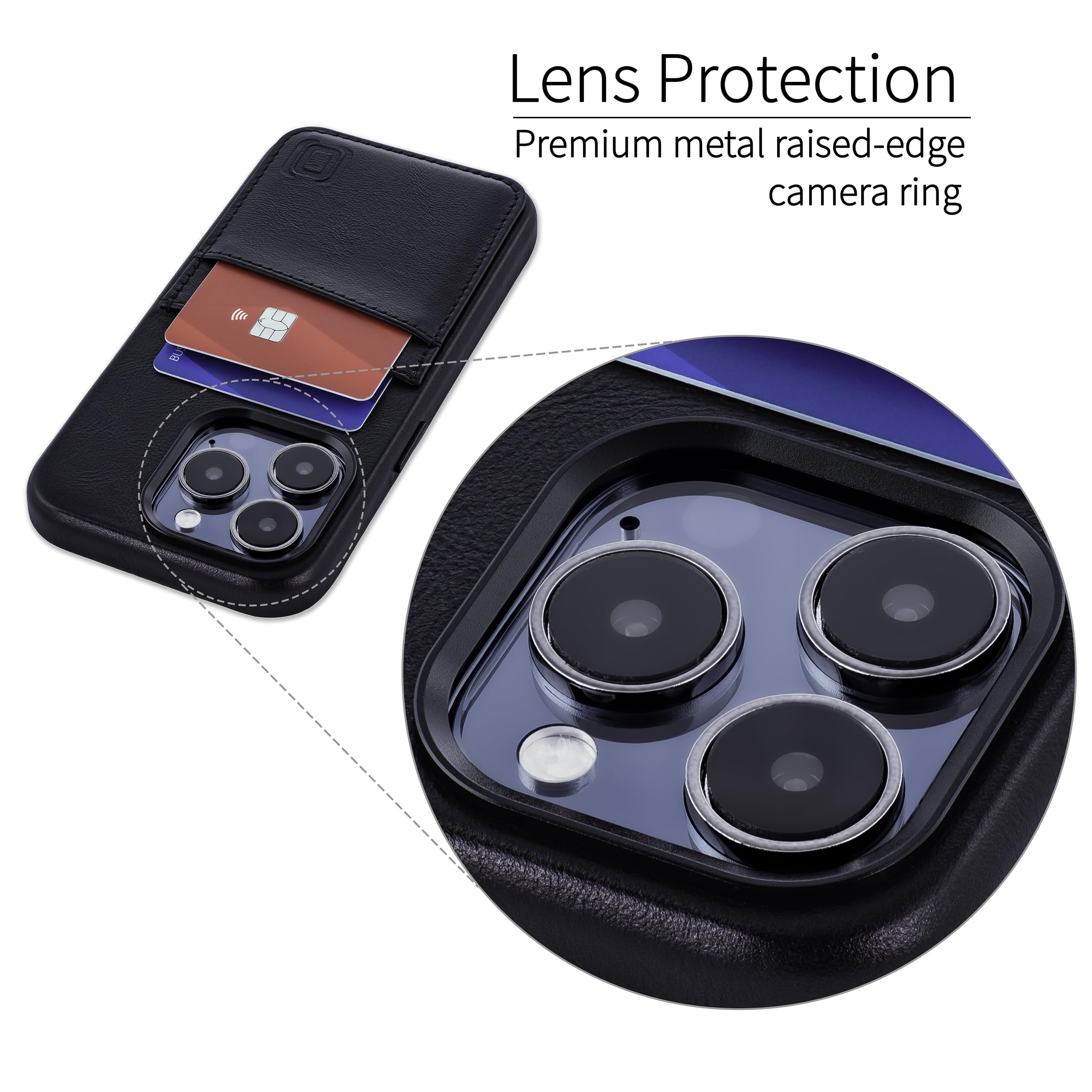 Foto 7 | Tarjetero Dockem De Piel Auténtica Para Iphone 15 Pro, Color Negro - Venta Internacional.