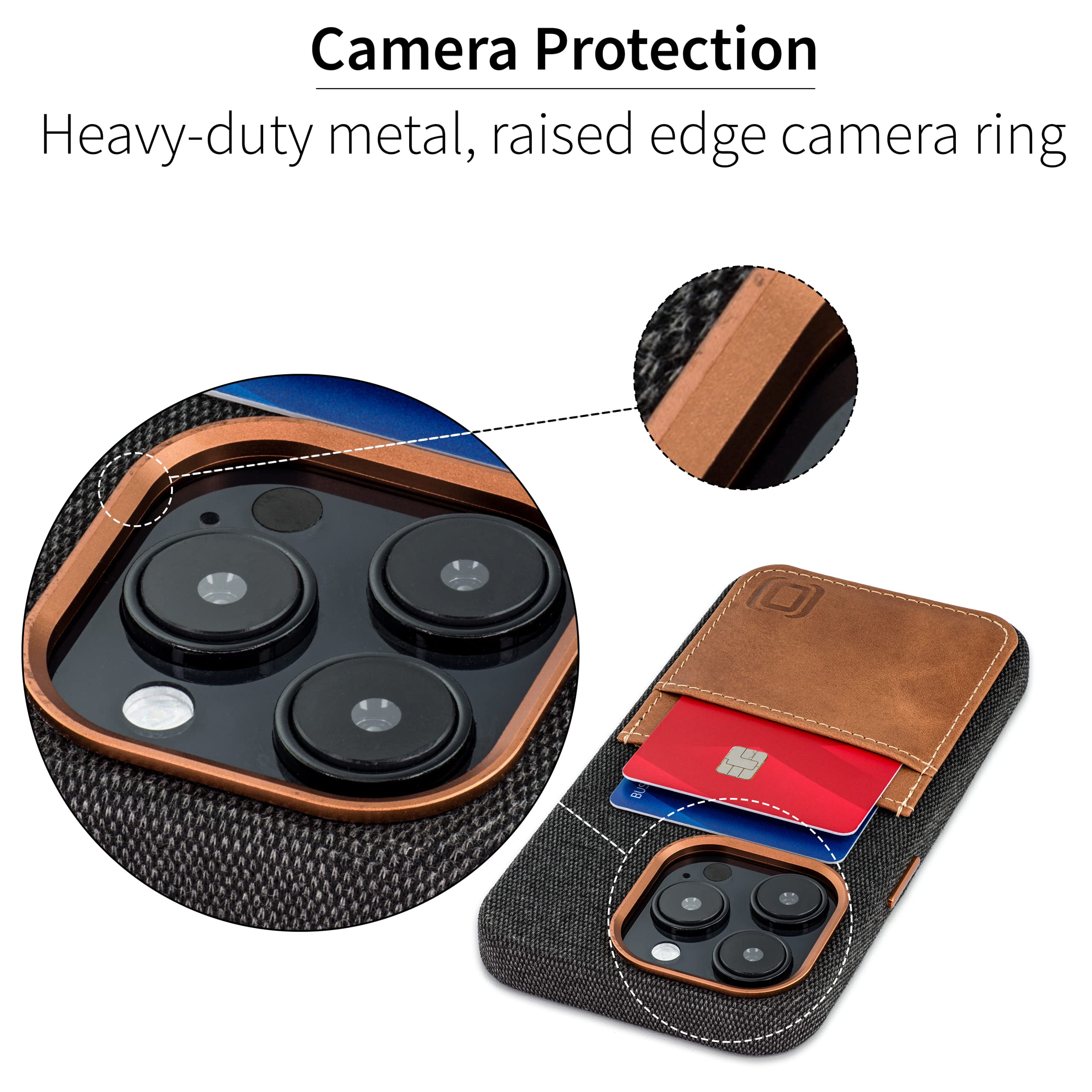 Foto 4 | Tarjetero Dockem Para Iphone 14 Pro De Tela Con Cartera De Piel - Venta Internacional.